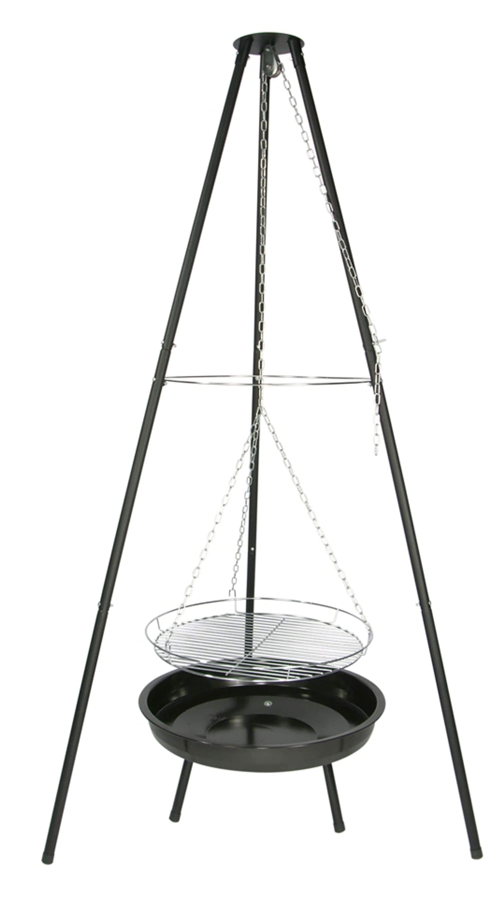 GL&Uuml;HZONE HKG 200 - Schwenkgrill mit Feuerschale - Dreibein Schwenker Holzkohlegrill - f&uuml;r Camping und Garten - schwarz - Bild 1