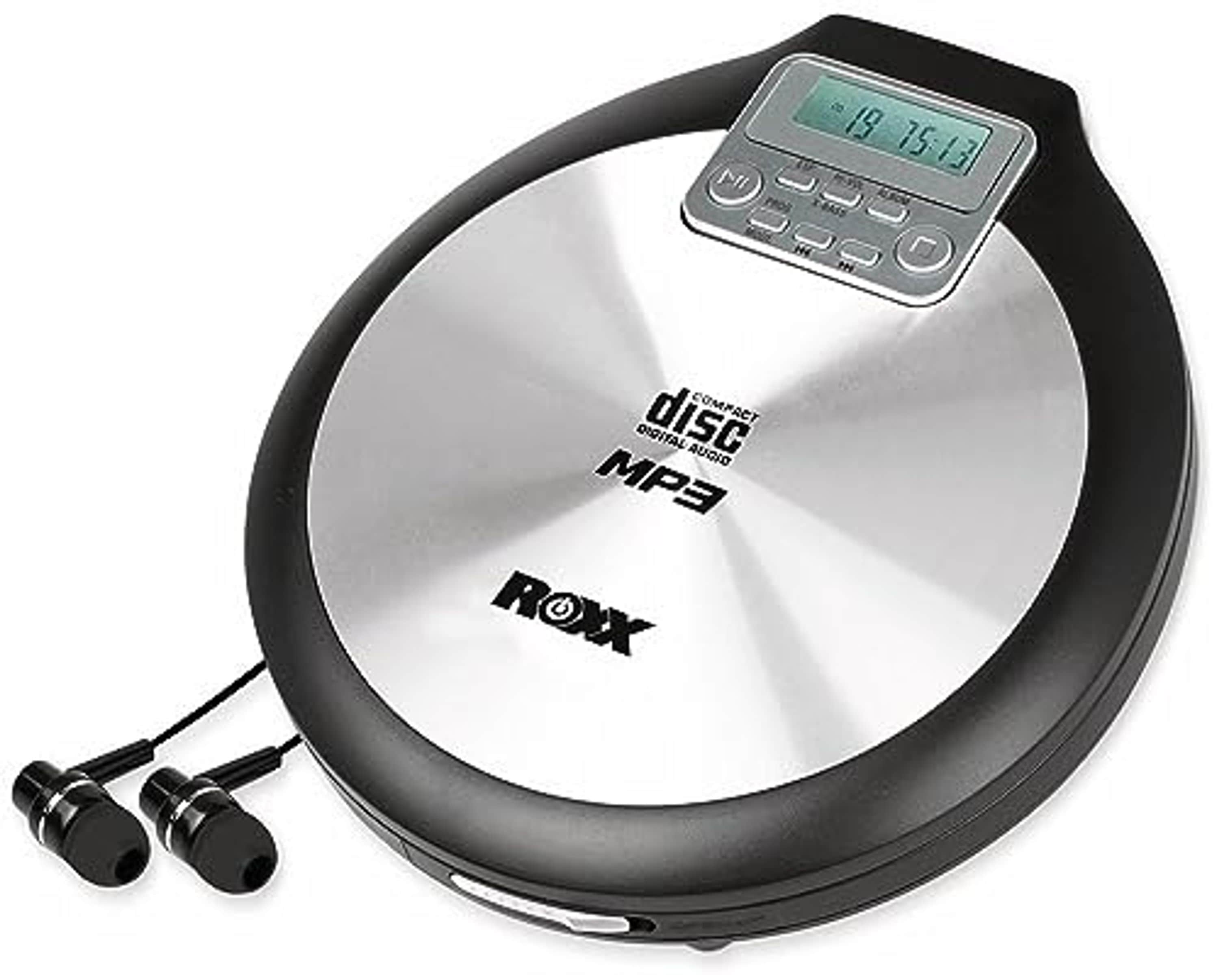 Tragbarer CD Player mit Kopfh&ouml;rer MP3 f&auml;hig Antishock Discman mit Netzteil ROXX PCD 600 - Bild 1