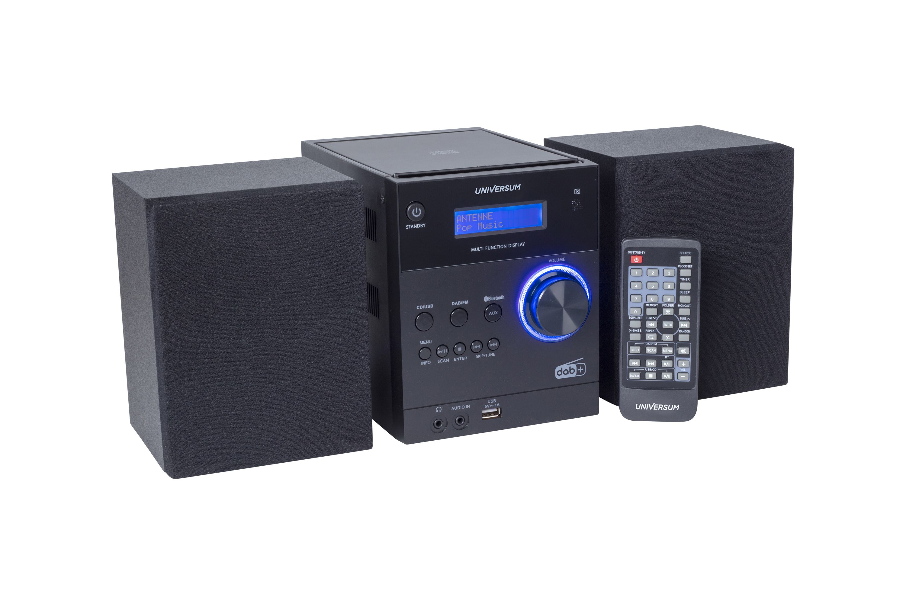 UNIVERSUM MS 300 - Kompakt Stereoanlage mit CD und Bluetooth - DAB+ & UKW Radio, AUX IN & USB - Fernbedienung - Schwarz - Bild 1
