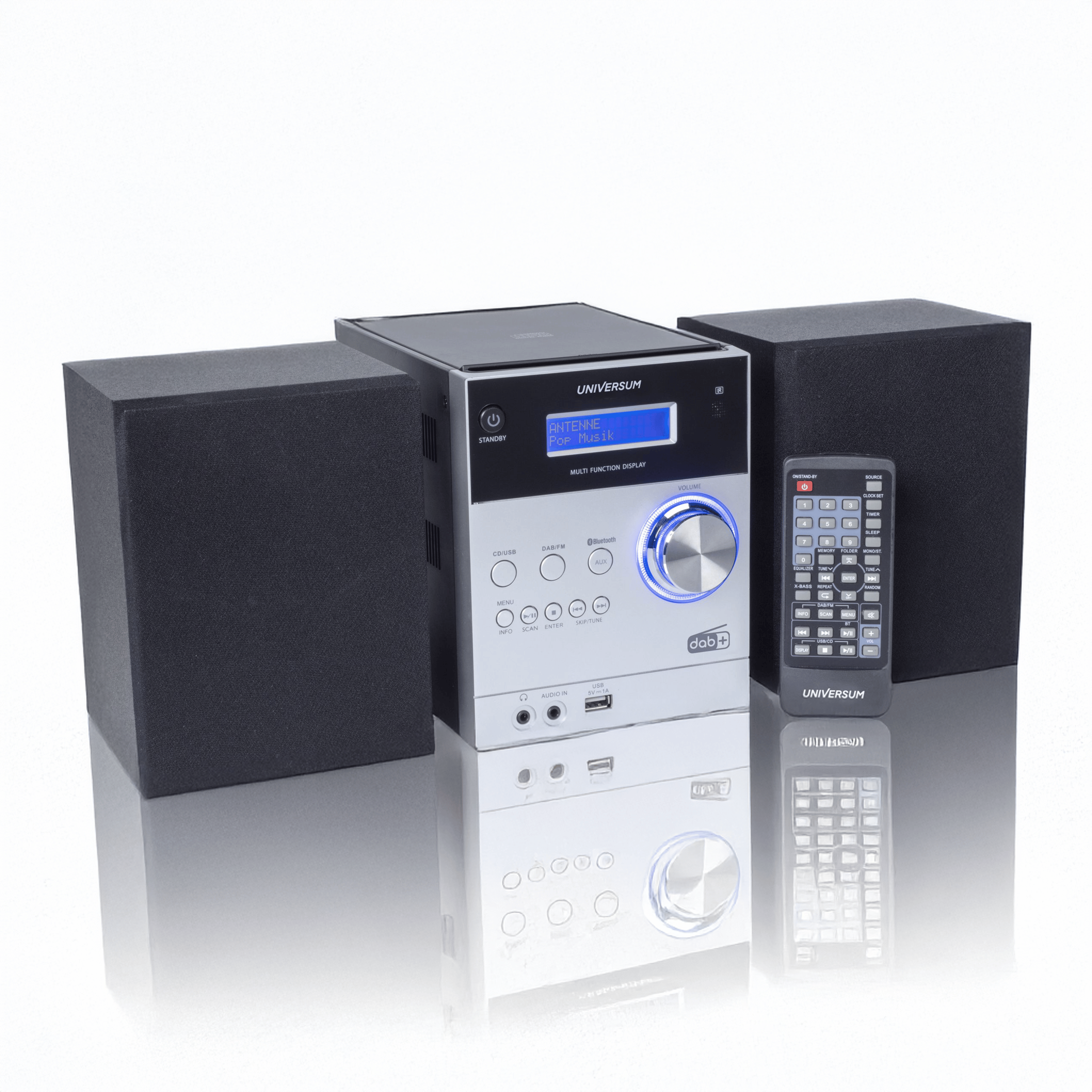 UNIVERSUM MS 300 - Kompakt Stereoanlage mit CD und Bluetooth - DAB+ & UKW Radio, AUX IN & USB - Fernbedienung - Silber - Bild 1