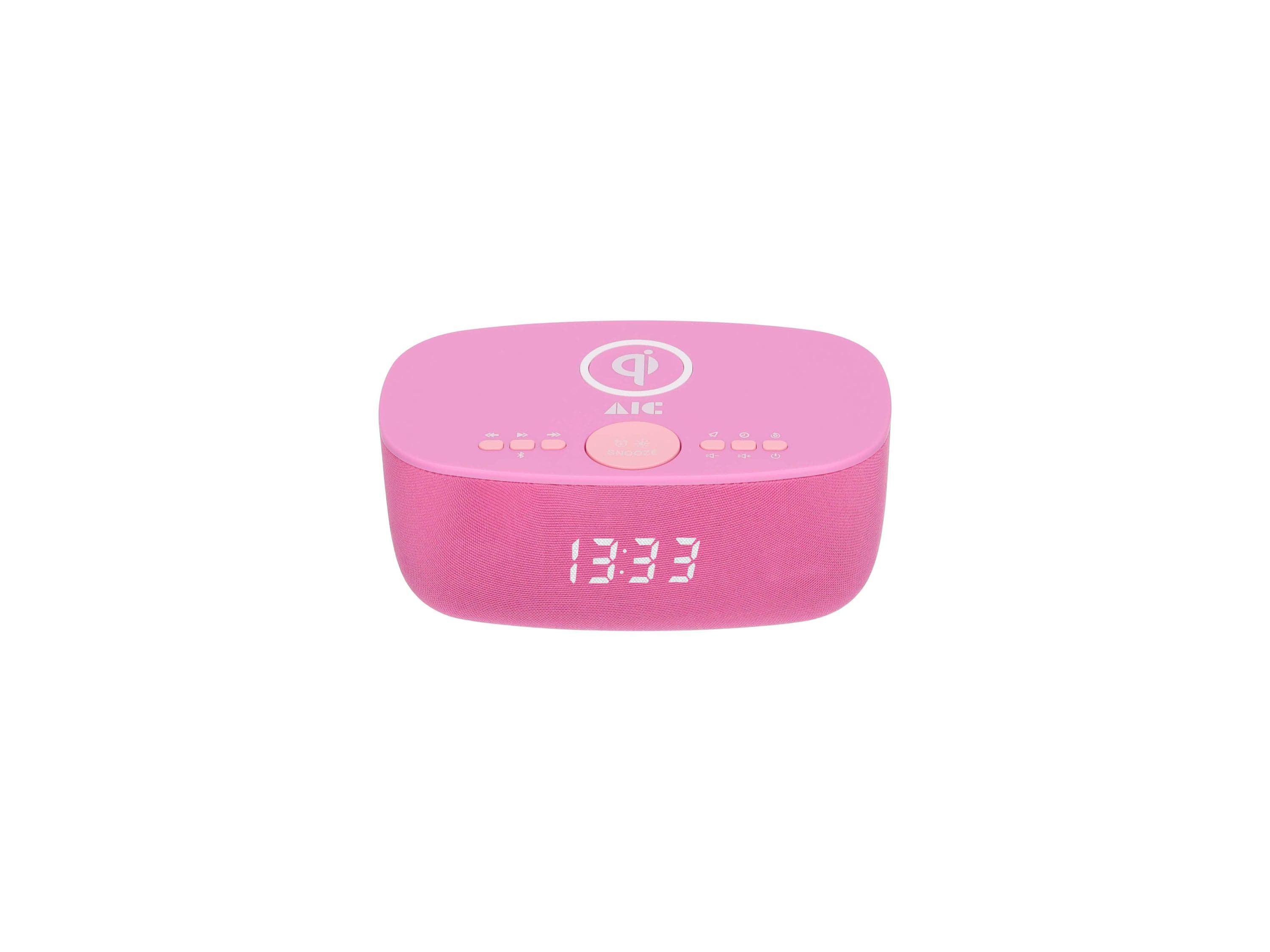 AIC-28-BT Radiowecker mit Bluetooth und Qi-Ladefunktion, UKW-Radio mit Dual Alarm und USB, lila - Bild 1