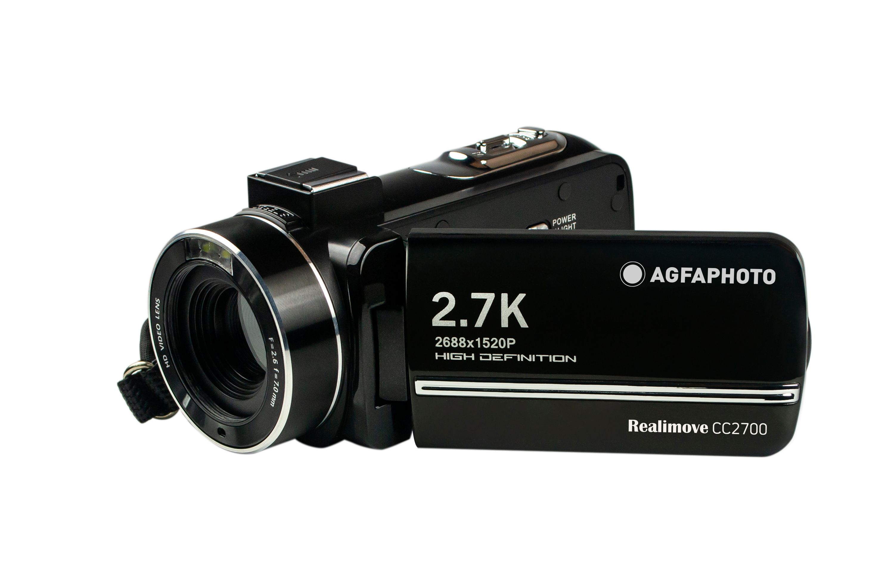 AGFA Photo Realimove CC2700 Camcorder - 2.7K Video, 24MP Fotos, 3.0'' IPS Touchscreen, 18X Digitalzoom, LED Licht, Fernbedienung, Lithium Batterie - Bild 1