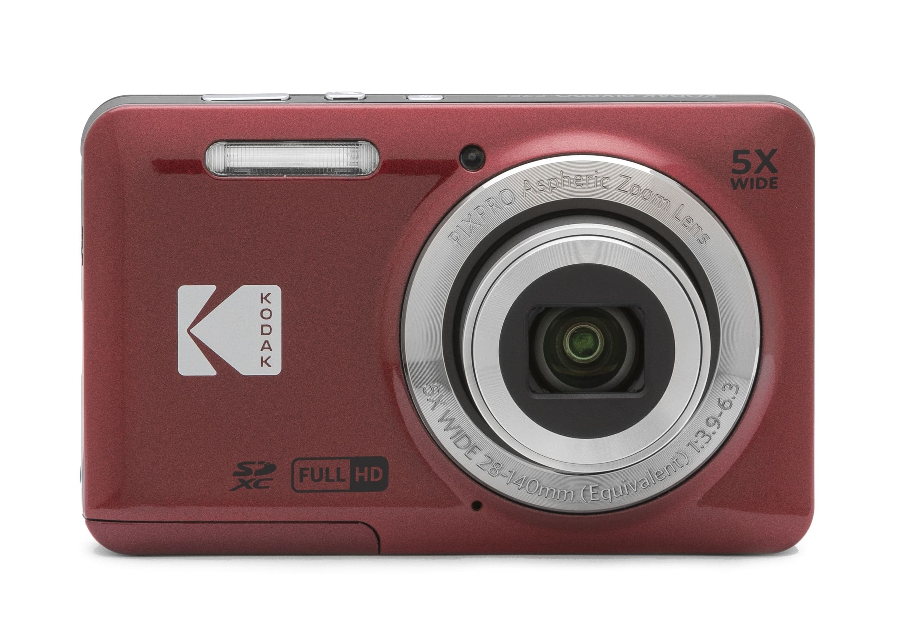 Kodak PIXPRO FZ55 rot - Digitalkamera 16 MP mit 5x optischem Zoom - 27mm Weitwinkelobjektiv, 1080p Full HD-Video - Bild 1
