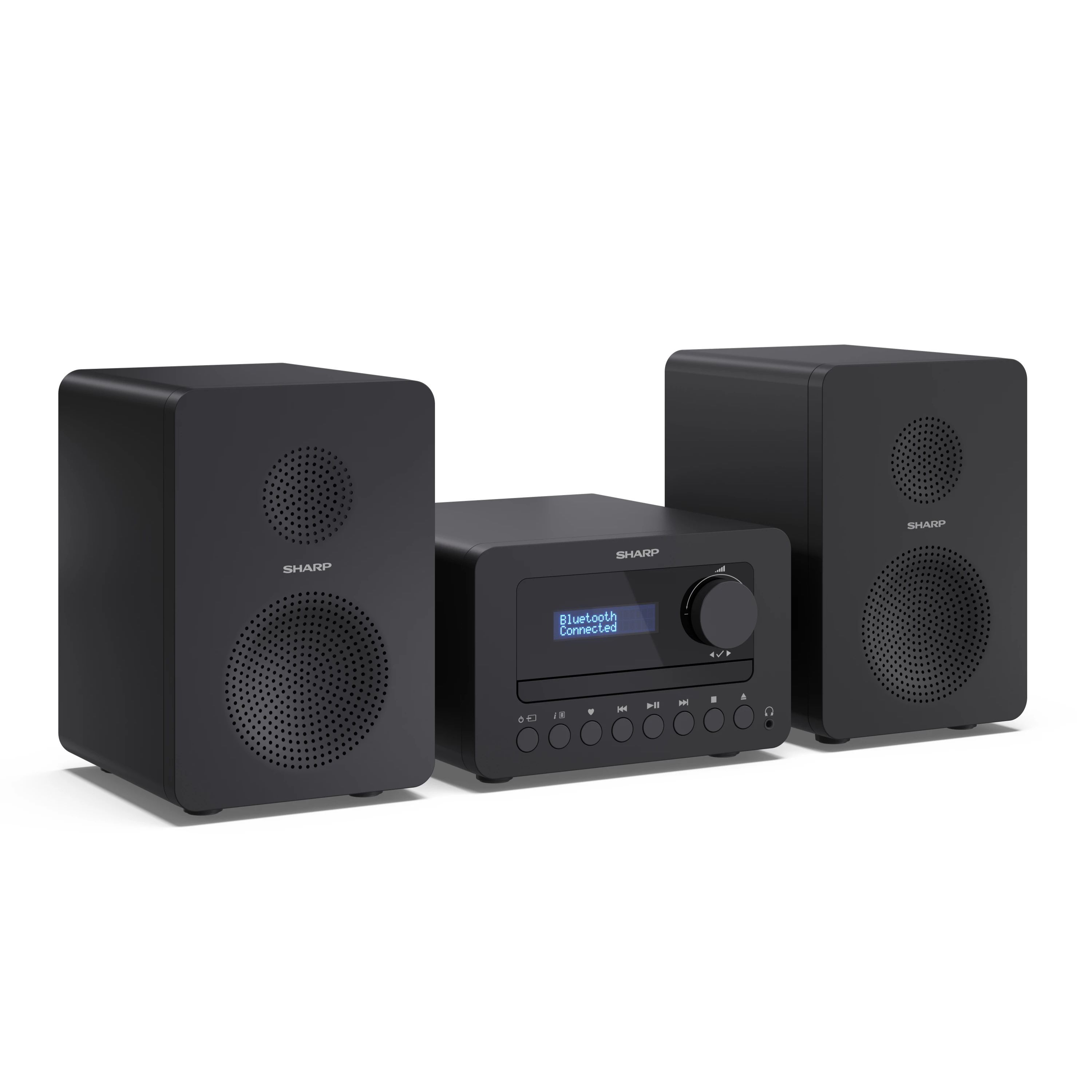 SHARP XL-B520D &ndash; Hi-Fi Microsystem mit DAB+/FM, Bluetooth, CD-Player & USB &ndash; 2-Wege-Holzlautsprecher, 40W, Doppelwecker - Bild 1