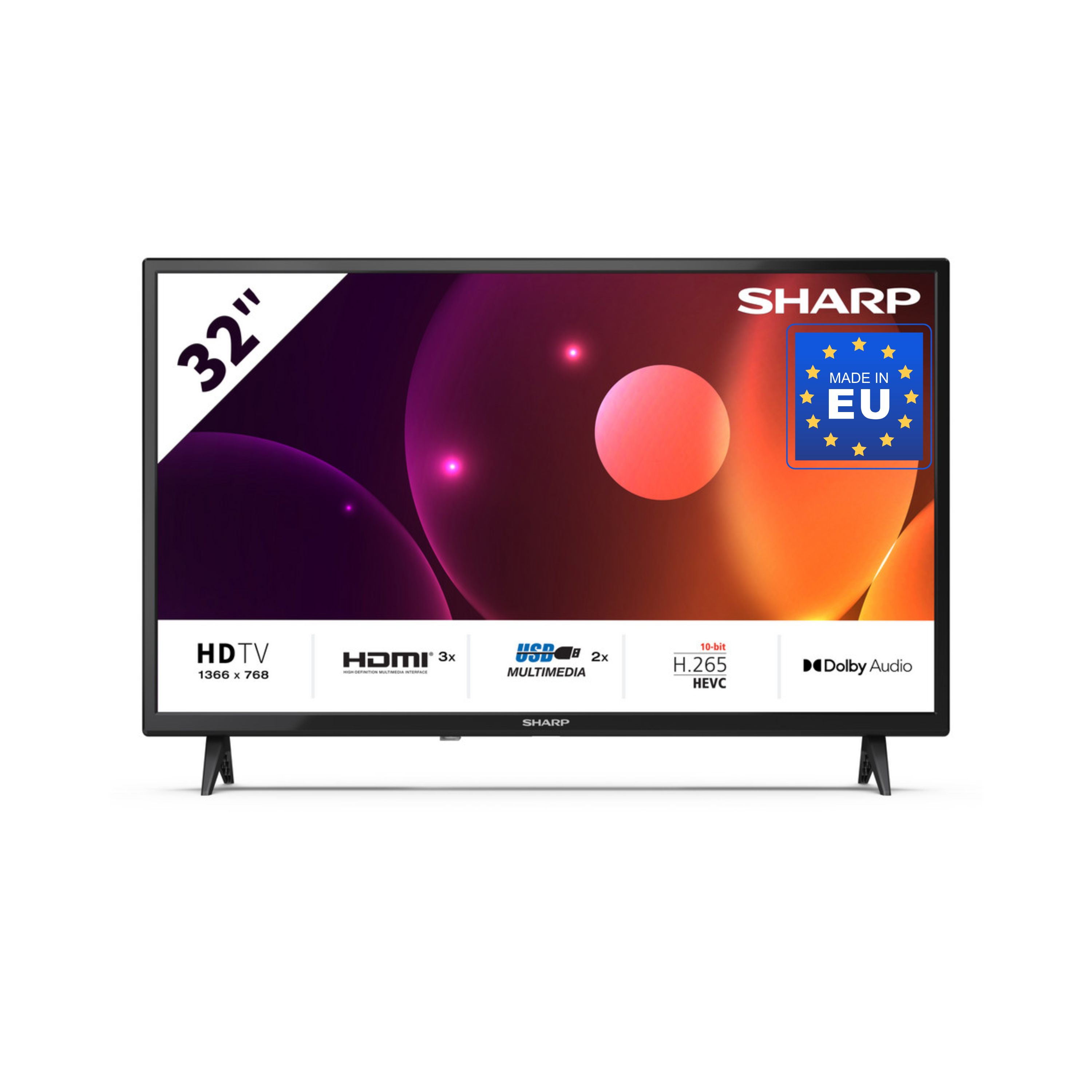 SHARP 32FA2E - 32 Zoll Fernseher (80 cm) HD Ready TV ohne Internet -  LED Non-Smart TV (HDMI ARC, USB, inkl. Receiver) - Bild 1