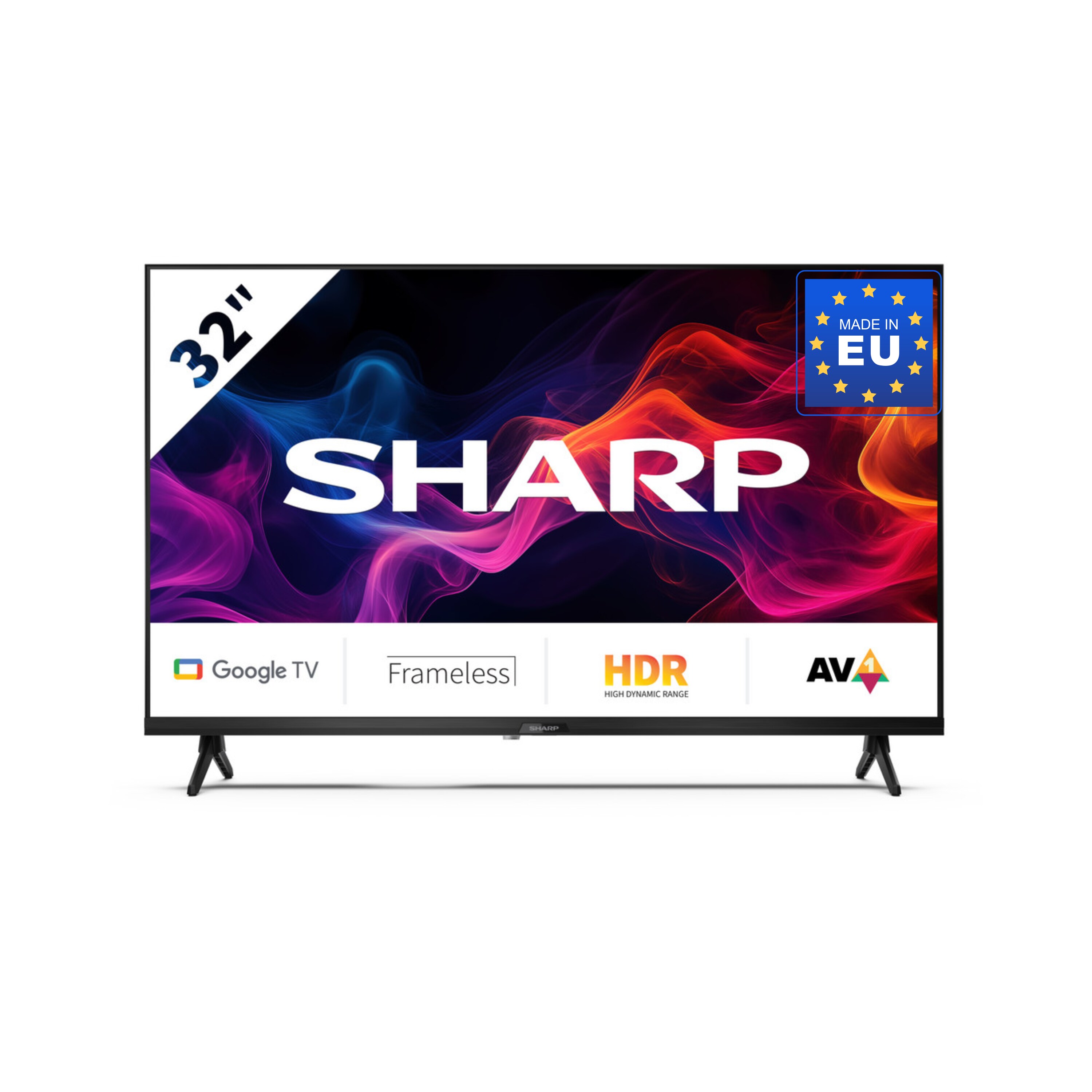 SHARP 32GF2265E - 32 Zoll Fernseher (80 cm) HD Ready Google TV - LED Smart TV (HDMI ARC, HDR10, Receiver, Bluetooth) - Bild 1