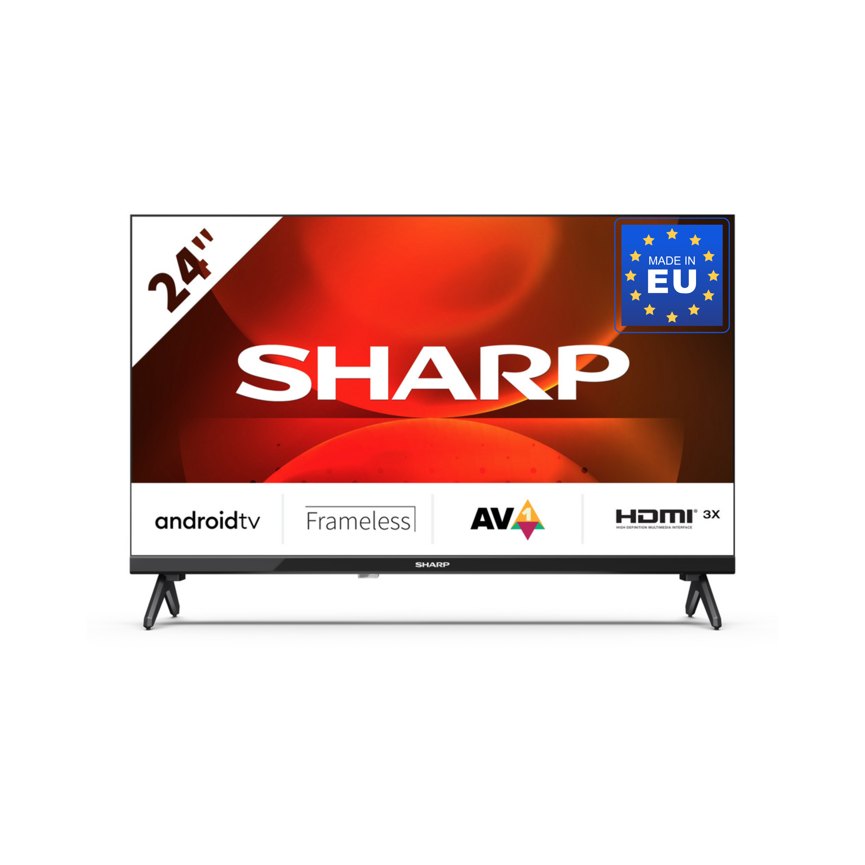 SHARP 24FH2EA - 24 Zoll Fernseher (60 cm) HD Ready Android TV - LED Smart TV (HDMI, Receiver, Chromecast, Bluetooth) - Bild 1