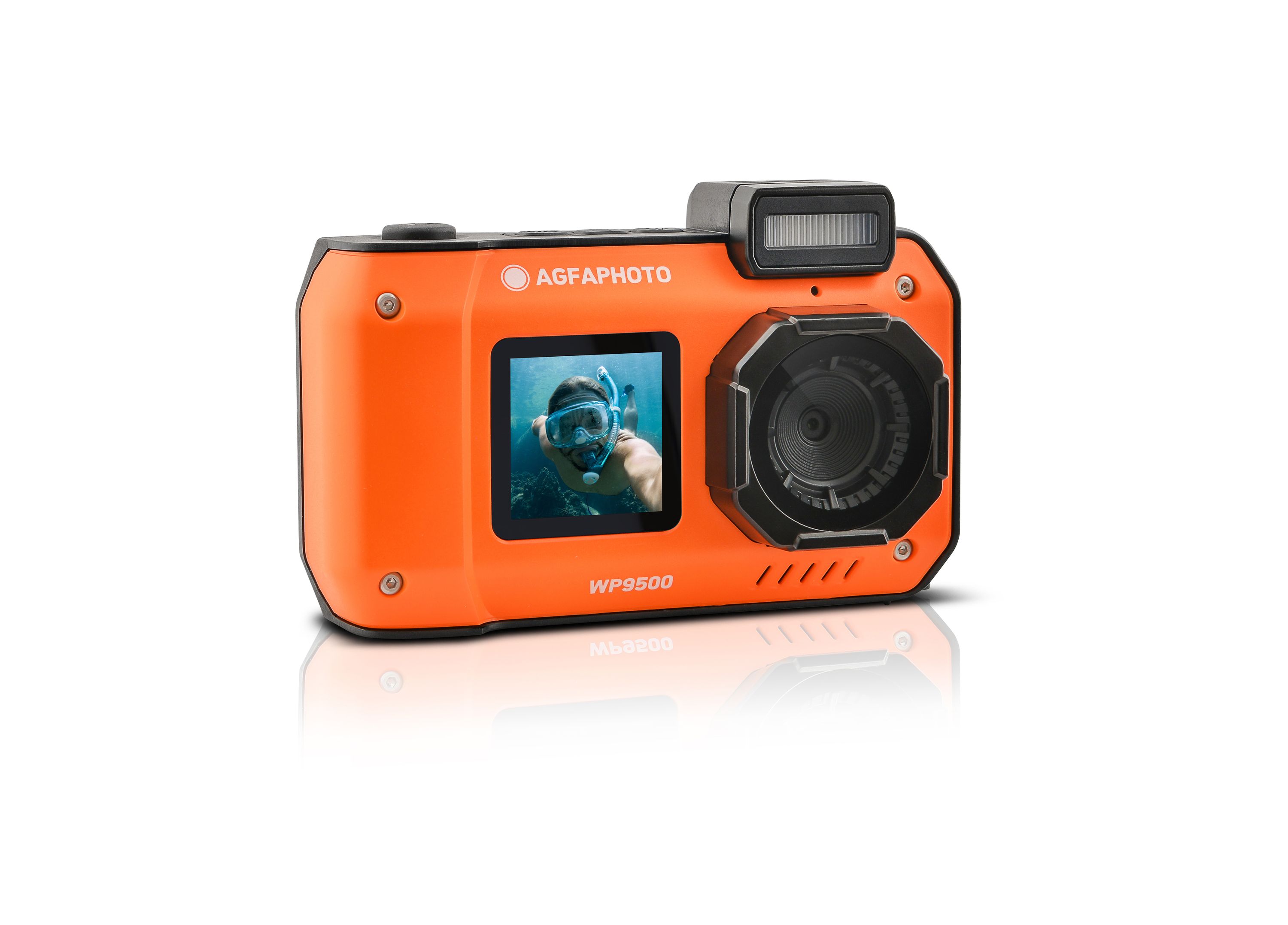 AgfaPhoto Realishot WP9500 &ndash; Wasserdichte Digitalkamera Orange - 24 MP, 18X Digitalzoom, 4K Videoaufnahme - Bild 1