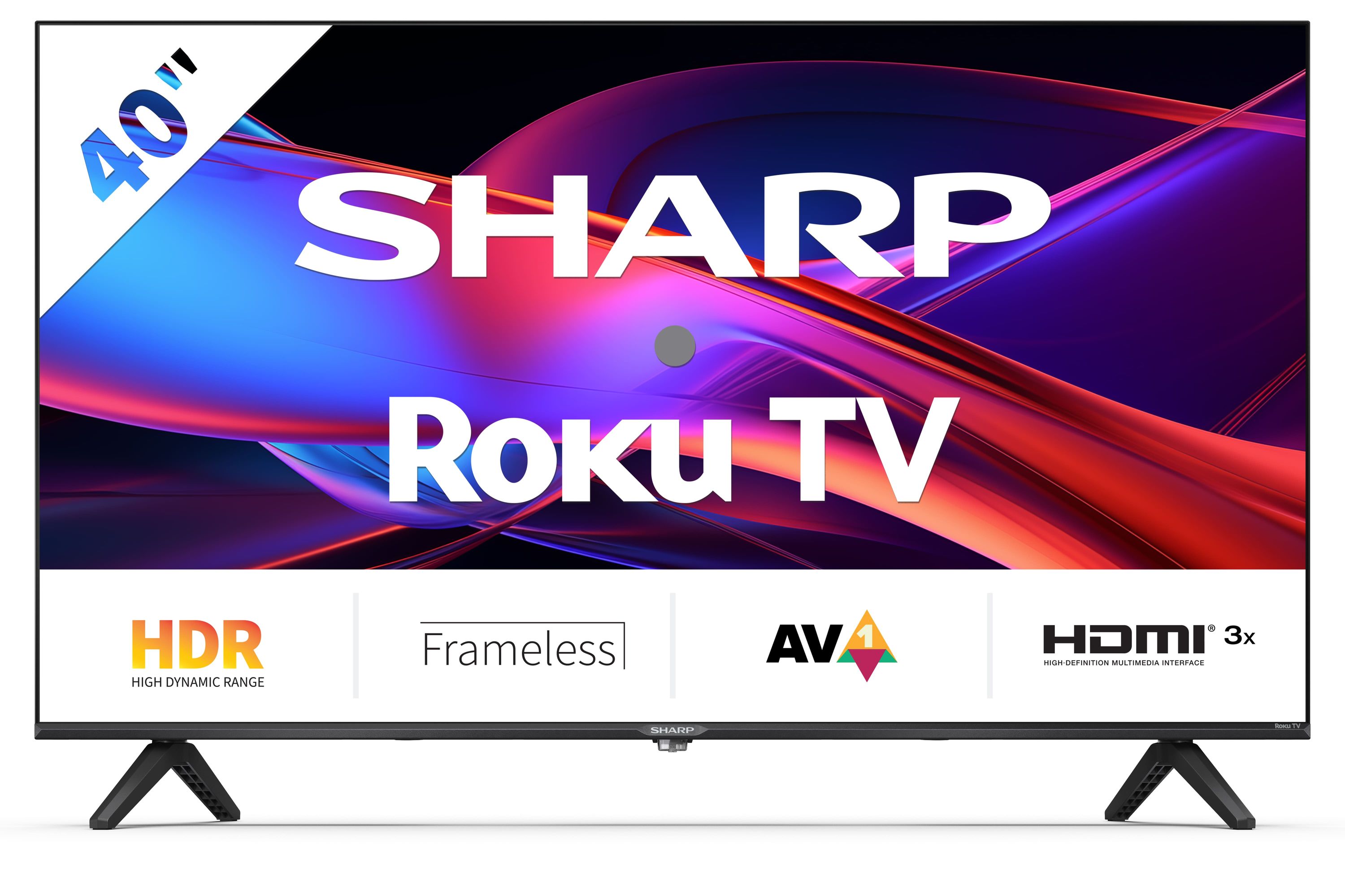 SHARP 40GD2225E &ndash; 40 Zoll Fernseher (101 cm) Full HD Roku TV&ndash; HDR10, Dreifach-Tuner DVB-T2/C/S2, 3x HDMI, USB, WLAN - Bild 1