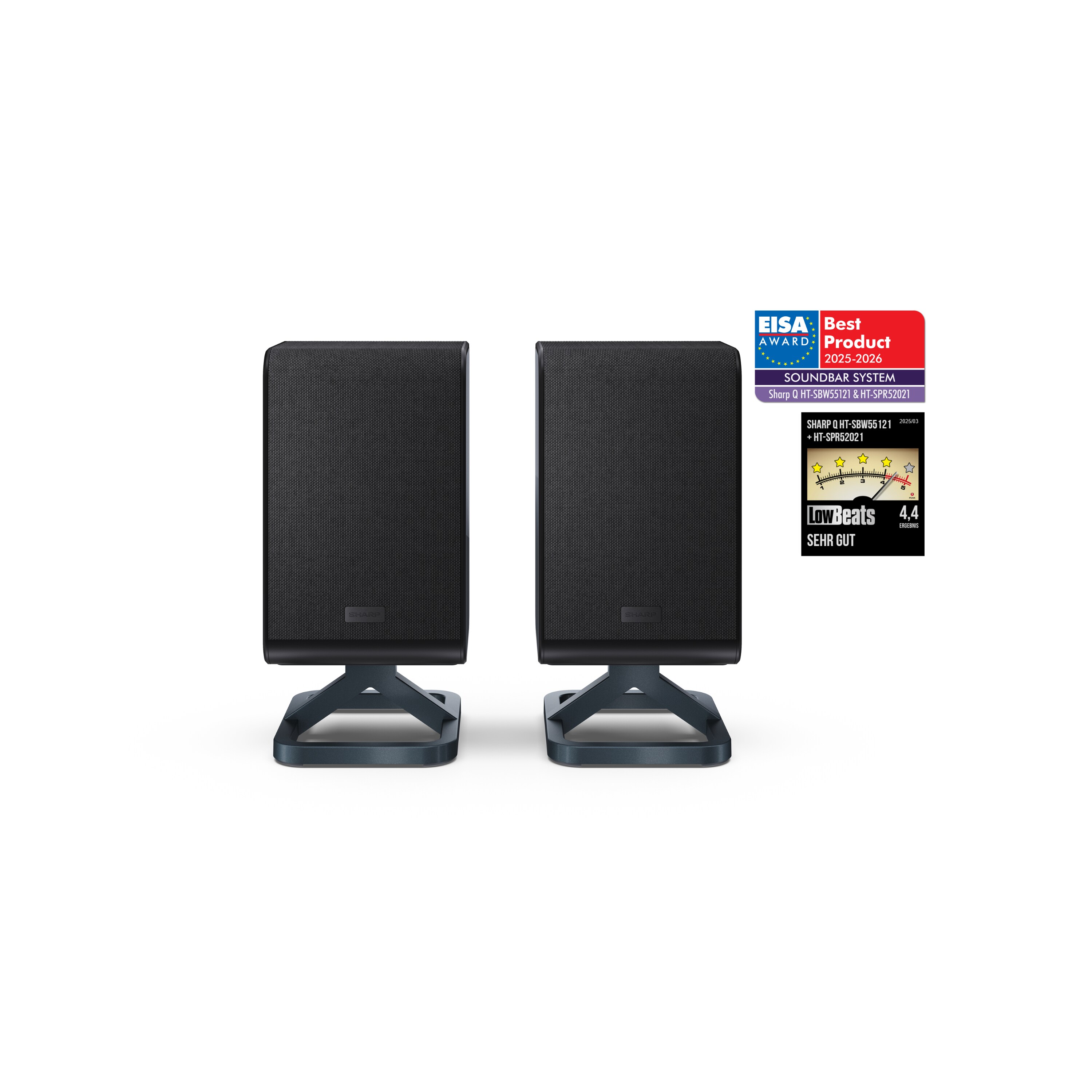 Sharp HT-SPR52021 2.0.2 Dolby Atmos Rear-Lautsprecher kabellos 200 W, kompatibel mit HT-SBW53121 & HT-SBW55121 - Bild 1