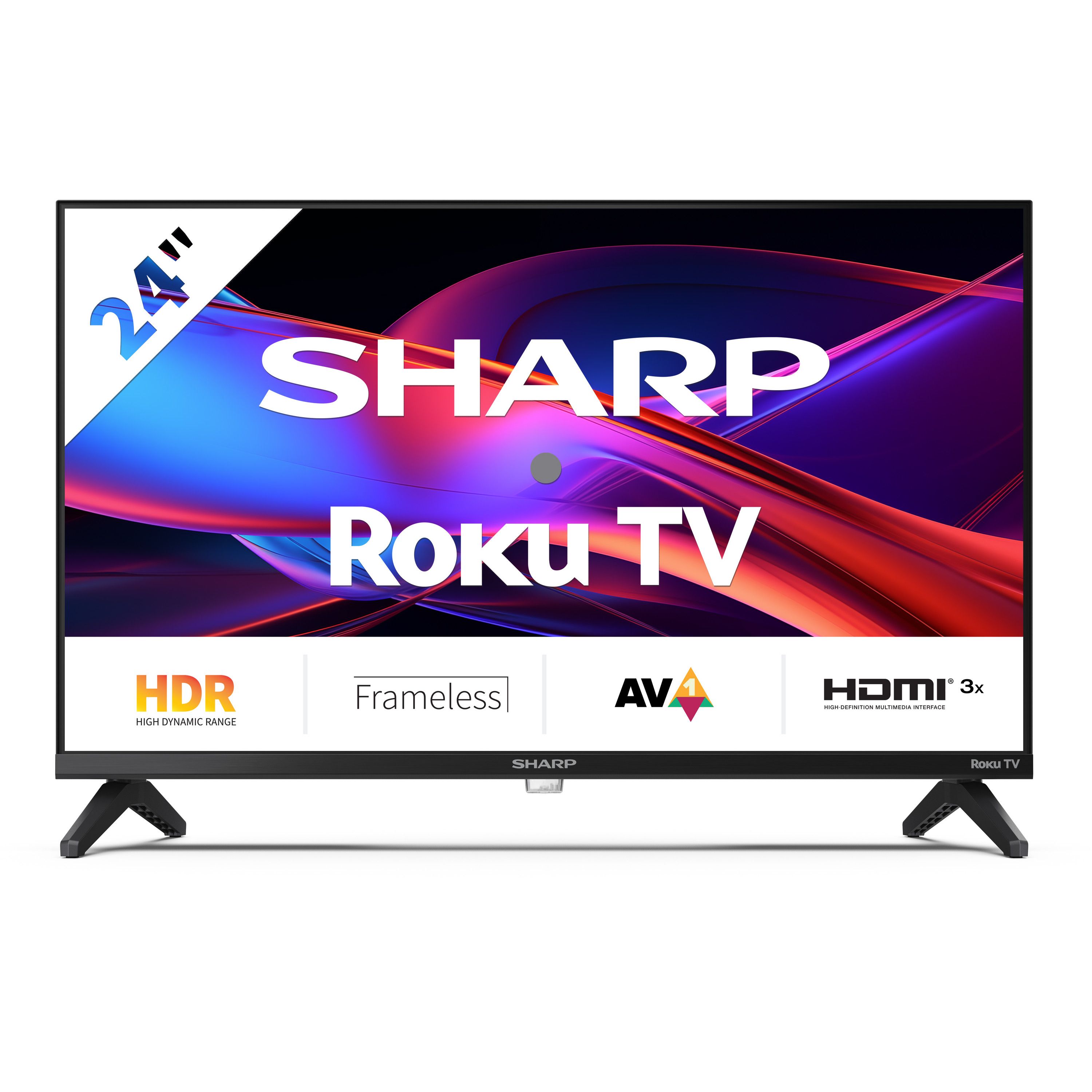 SHARP 24GD2225E - 24 Zoll HD Ready Smart TV WLAN Roku TV - HDR10, Triple Tuner, 3 HDMI & USB Media Player - Bild 1