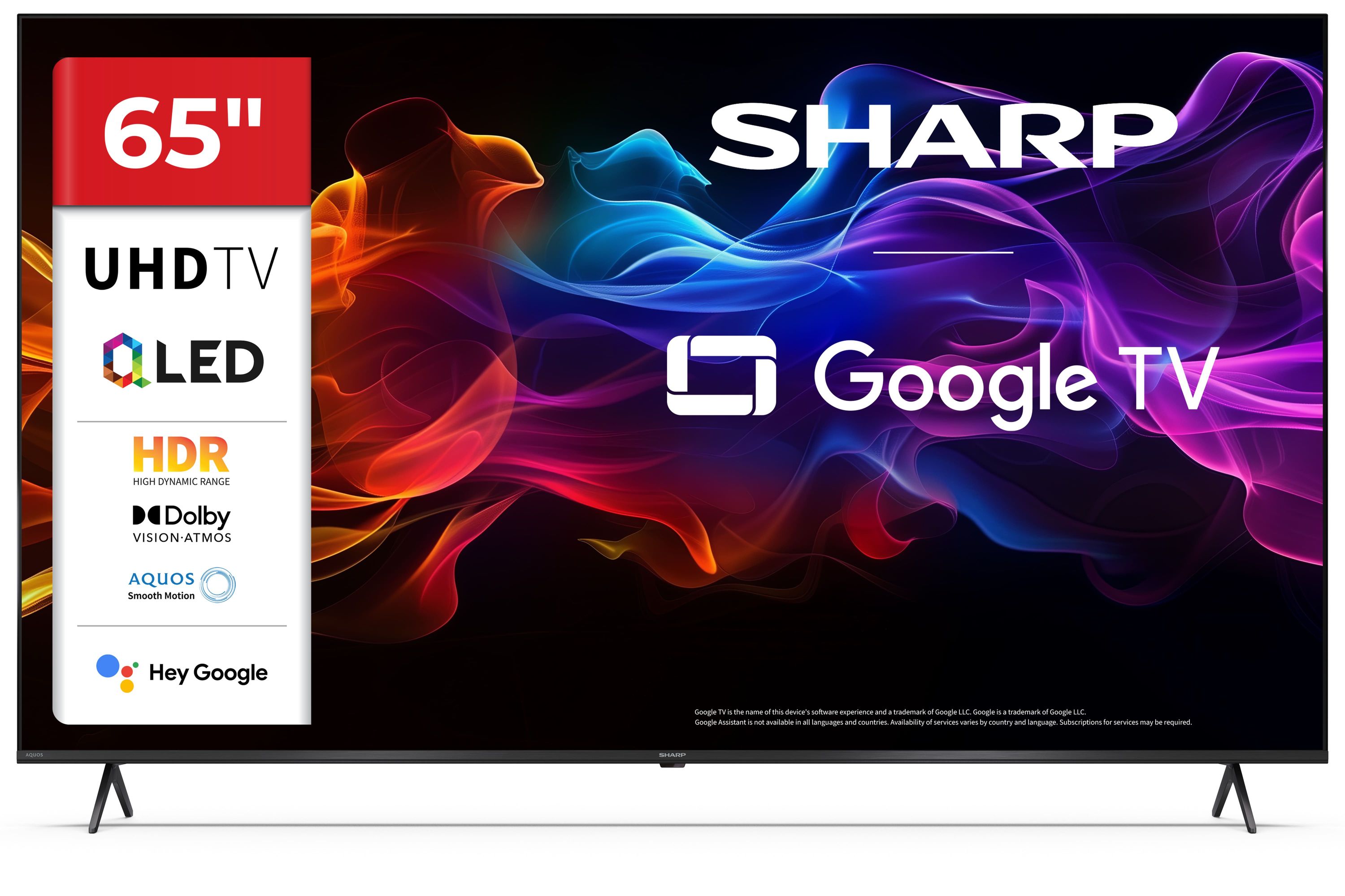 Sharp 65HP5265E 65 Zoll 4K Ultra HD QLED Google TV Fernseher Dolby Vision Atmos HDMI 2.1 Quantum Dot - Bild 1