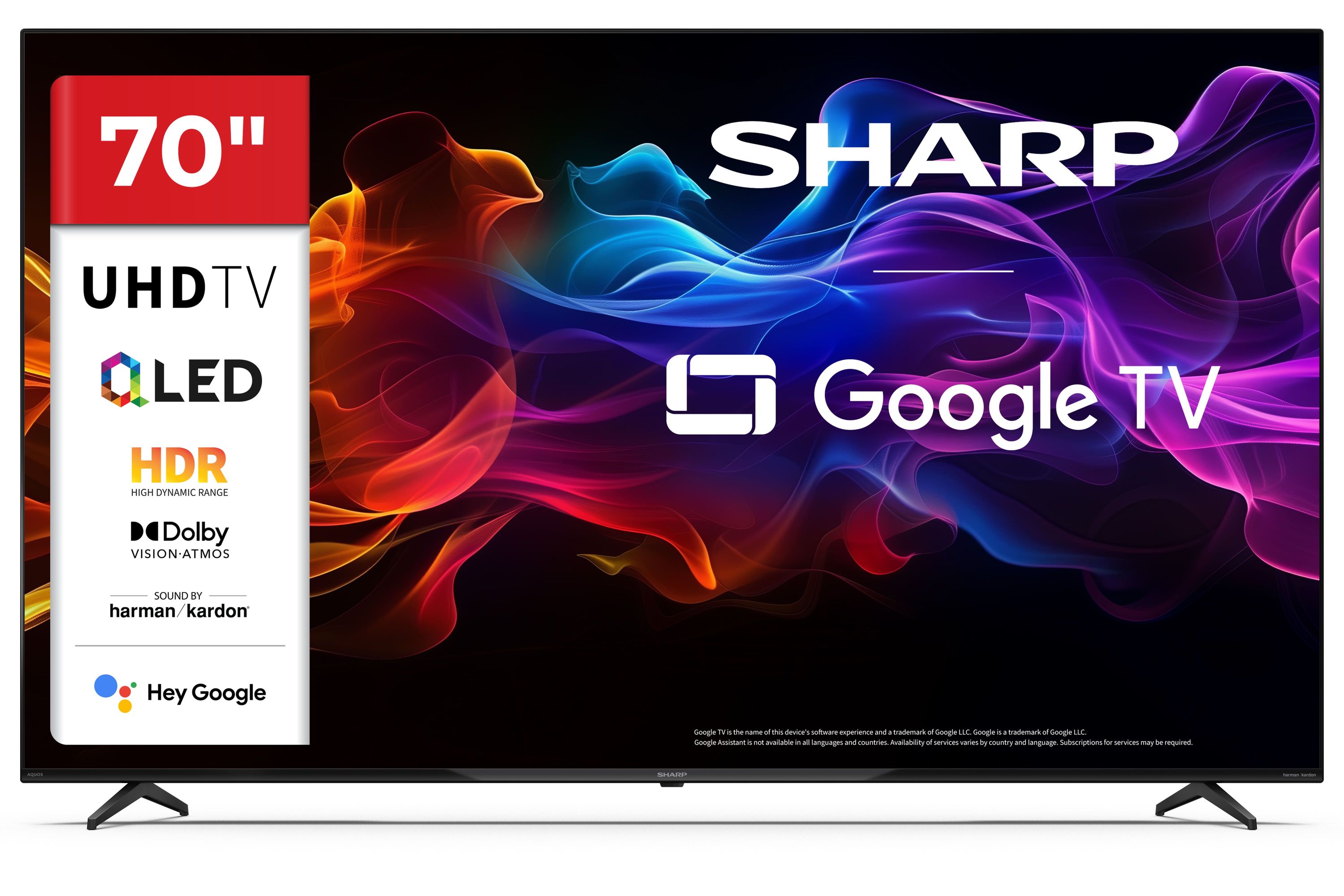 Sharp 70HP5265E 70 Zoll 4K Ultra HD QLED Google TV Fernseher Harman Kardon Dolby Vision Atmos - Bild 1