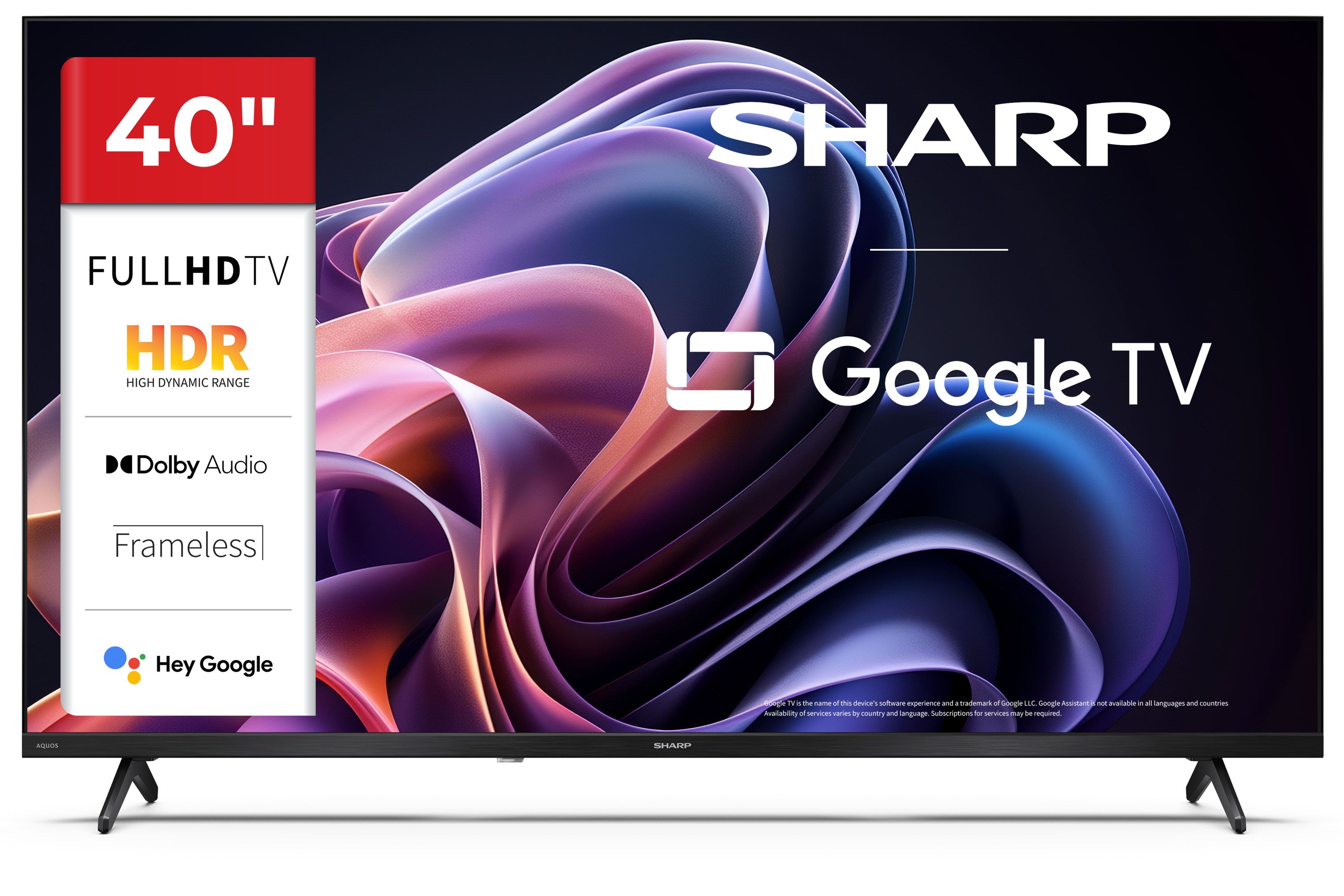 Sharp 40HF2265E 40 Zoll Fernseher Full HD Google TV LED Smart TV mit HDR10 Triple Tuner DVB-T2/C/S2 Bluetooth - Bild 1