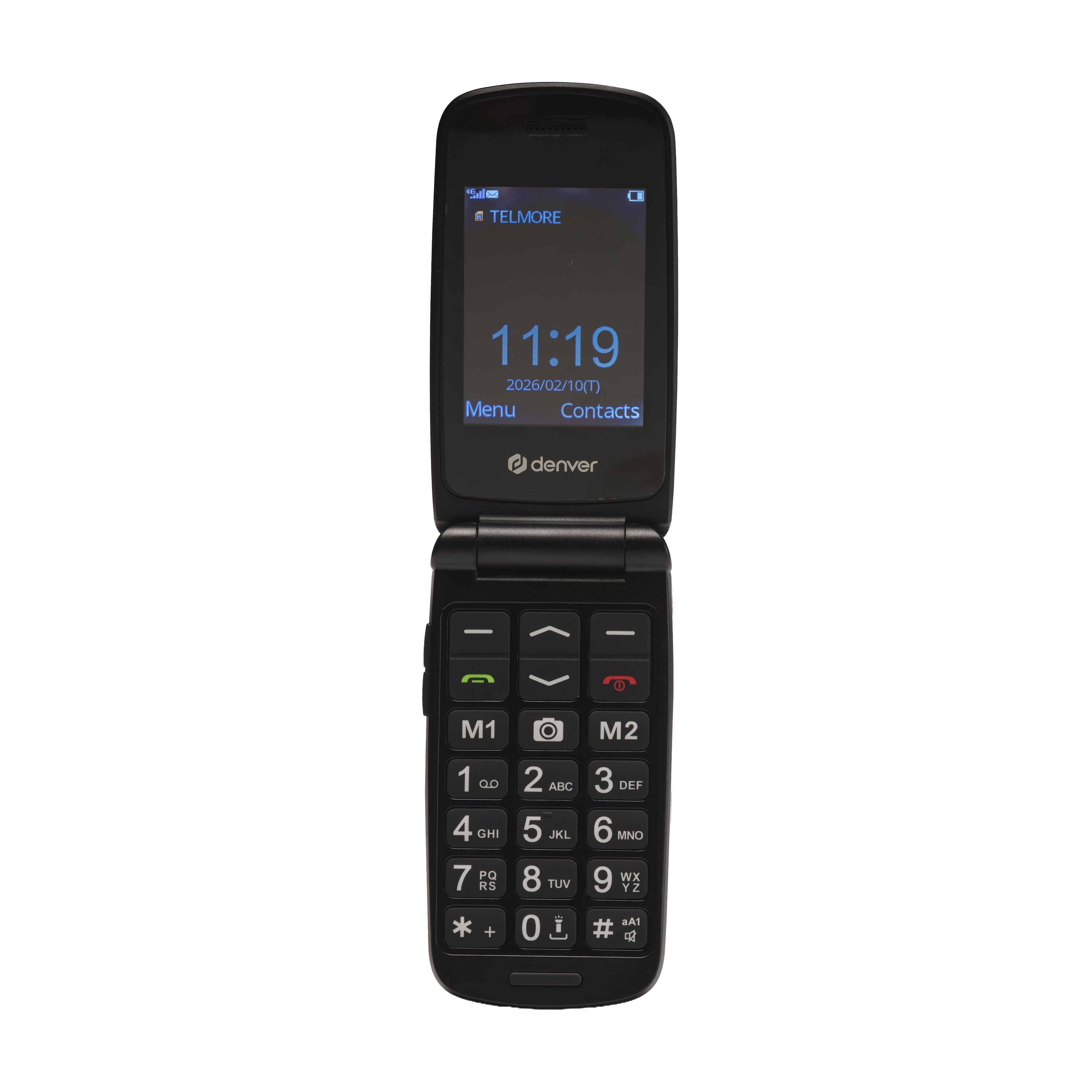 Denver BAS-24800L - 4G Seniorenhandy Klapphandy mit Ladestation SOS-Notruftaste gro&szlig;e Tasten ohne Vertrag VoLTE - Bild 1