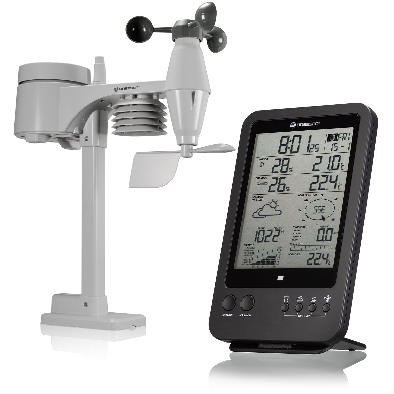 BRESSER 5-in-1-Wetterstation, schwarz | 04007922032597
