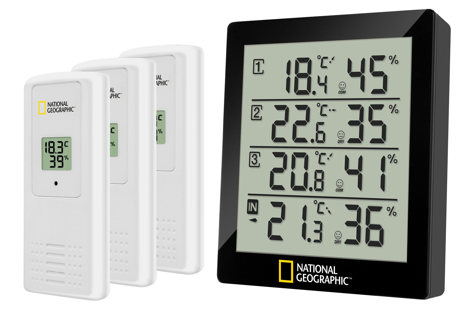 NATIONAL GEOGRAPHIC Digitales Thermo-Hygrometer für 4 Messbereiche – schwarz | 04007922056647