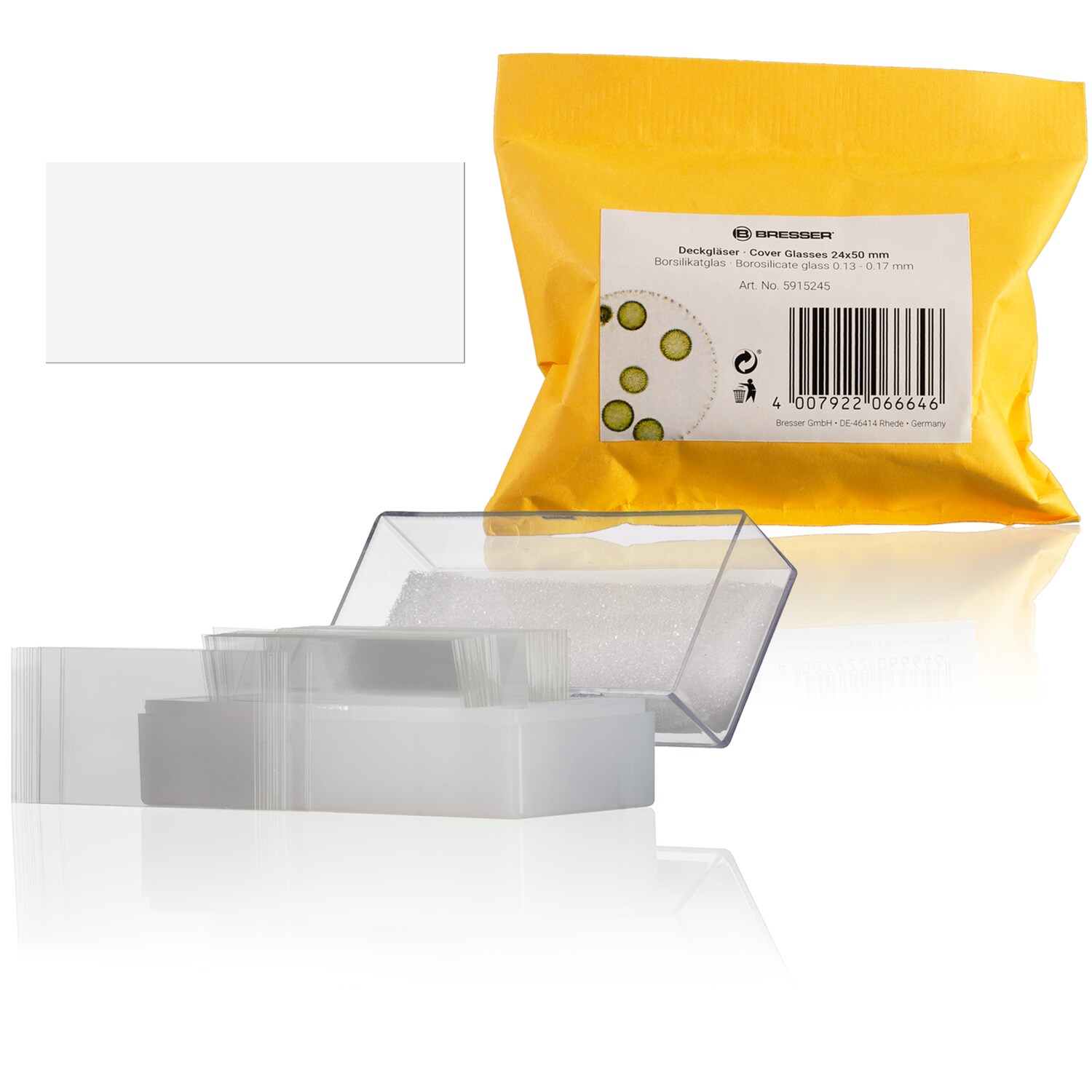 BRESSER 24x50 mm Deckgl&auml;ser aus Borsilikatglas - 100 Stk. - Bild 1