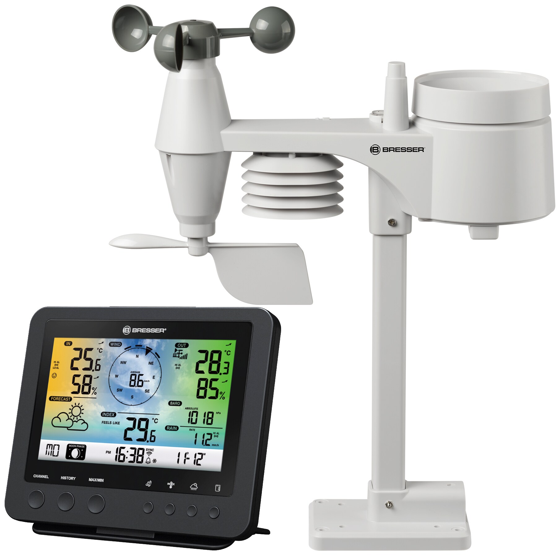 BRESSER WLAN-Farbwetterstation mit 5-in-1-Profi-Sensor - Bild 1