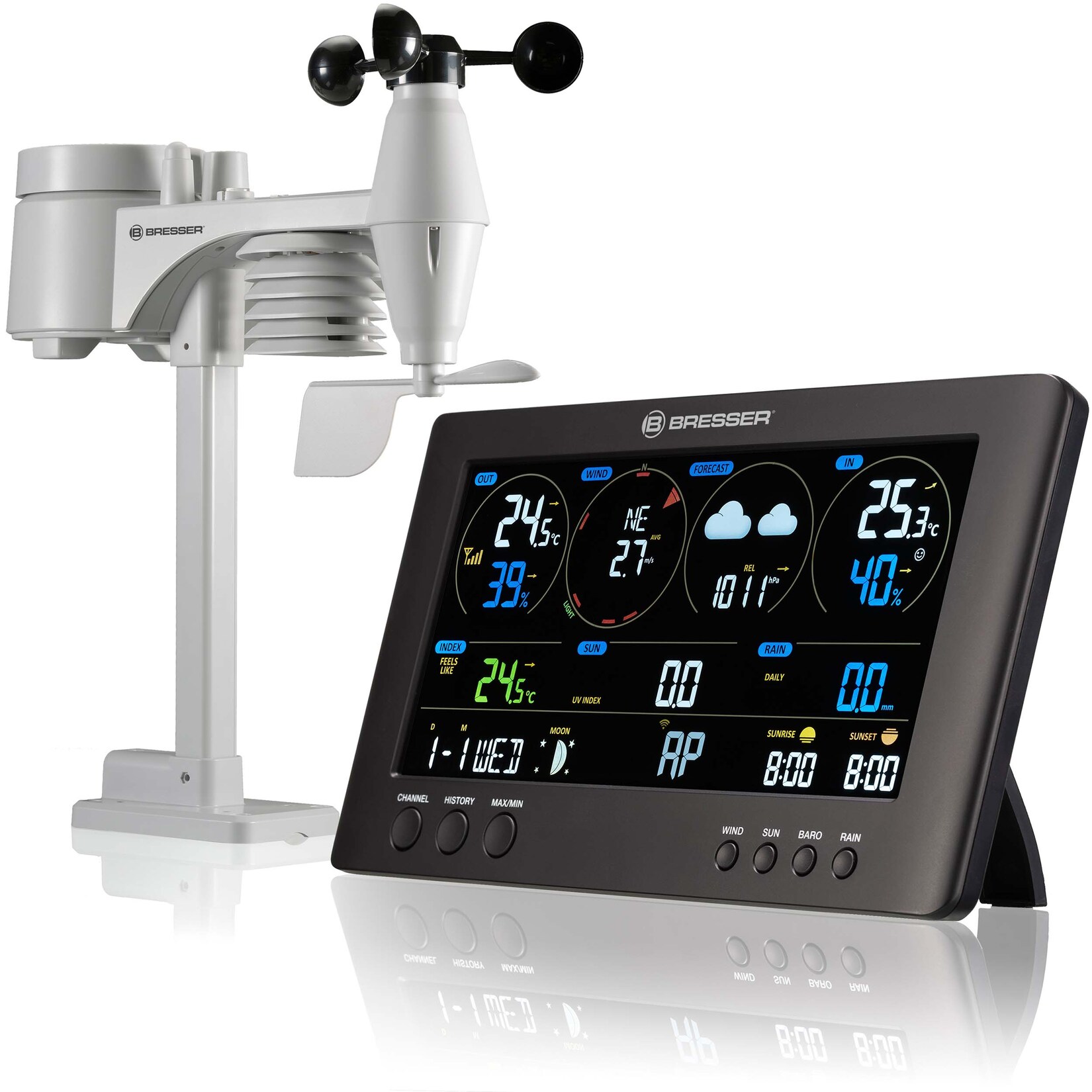 BRESSER WLAN ClearView Wetterstation mit 7-in-1-Profi-Sensor | 04007922065656