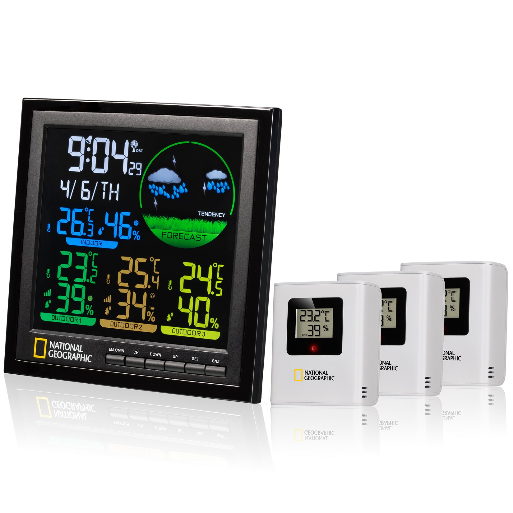 NATIONAL GEOGRAPHIC VA Farb-Wetterstation 4 Messbereiche, schwarz | 04007922068015