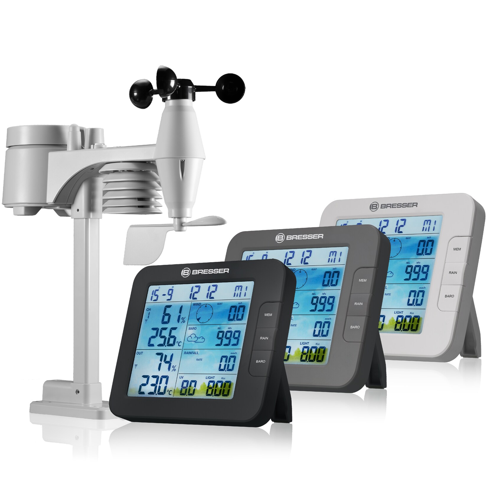 BRESSER Tuya Smart Home 7-in-1-Wetterstation ClimateConnect Farbe: schwarz | 04007922070988