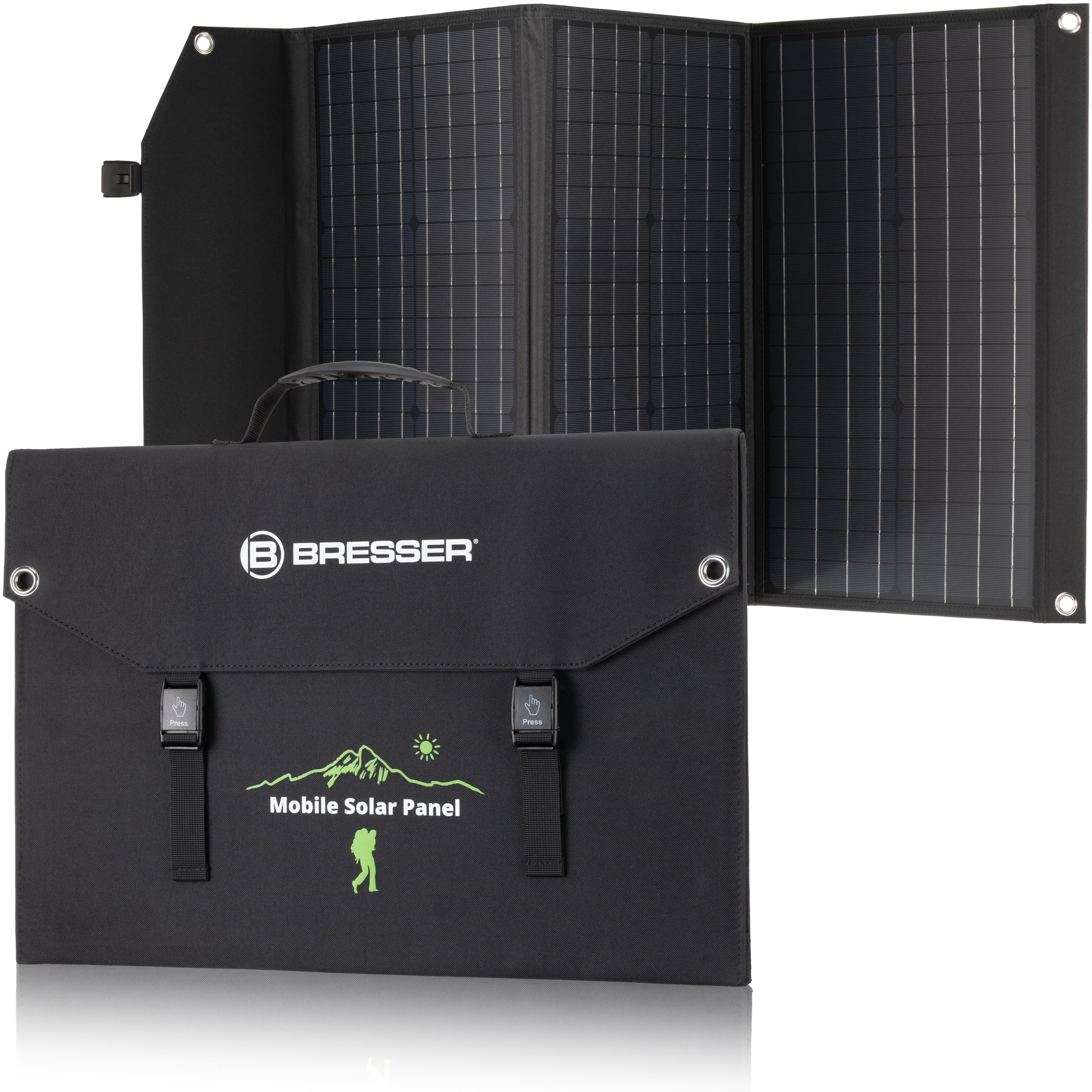 BRESSER Mobiles Solar-Ladeger&auml;t 90 Watt mit USB- u. DC-Anschluss - Bild 1
