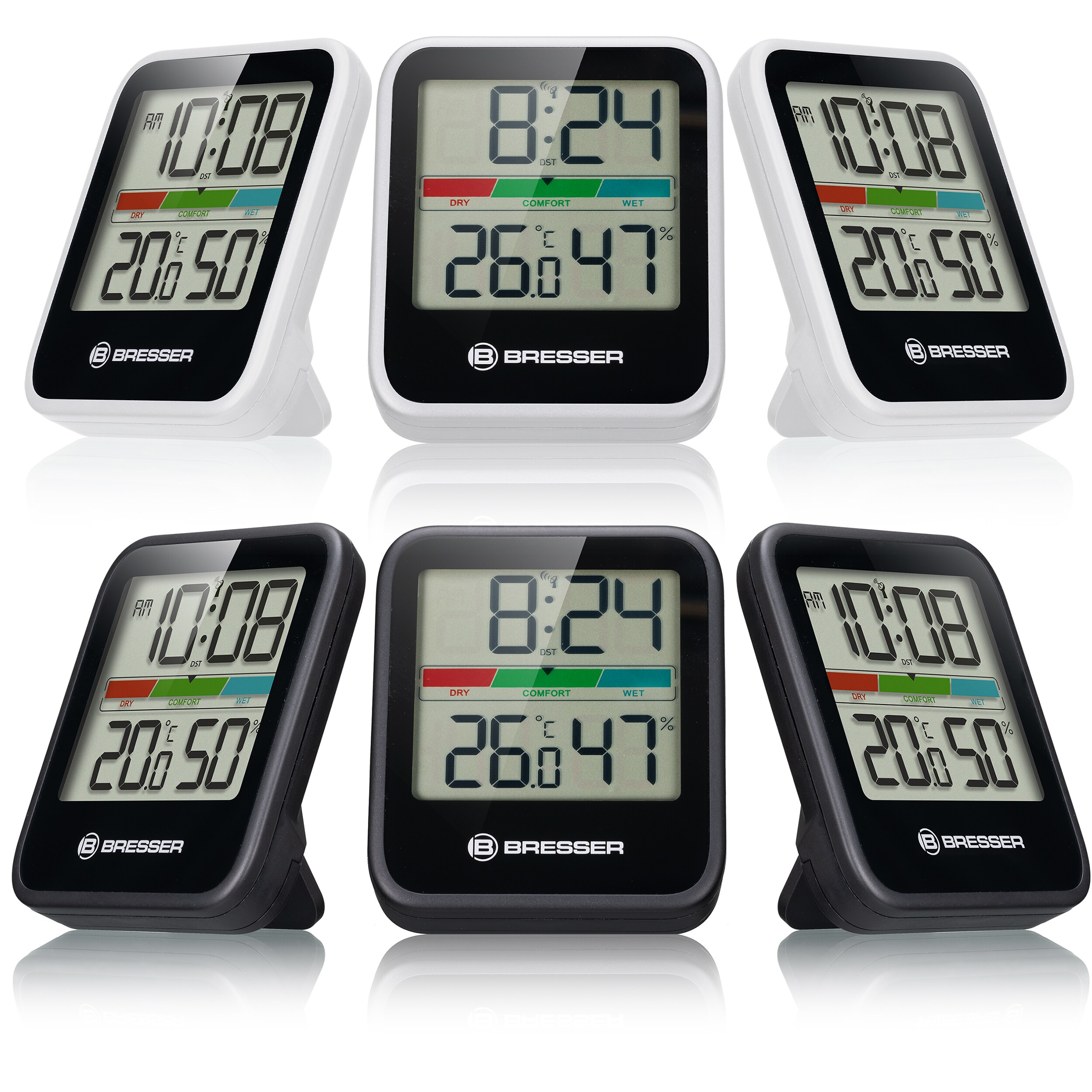 BRESSER Climate Monitor Thermo-Hygrometer DCF 3er-Set Farbe: schwarz - Bild 1
