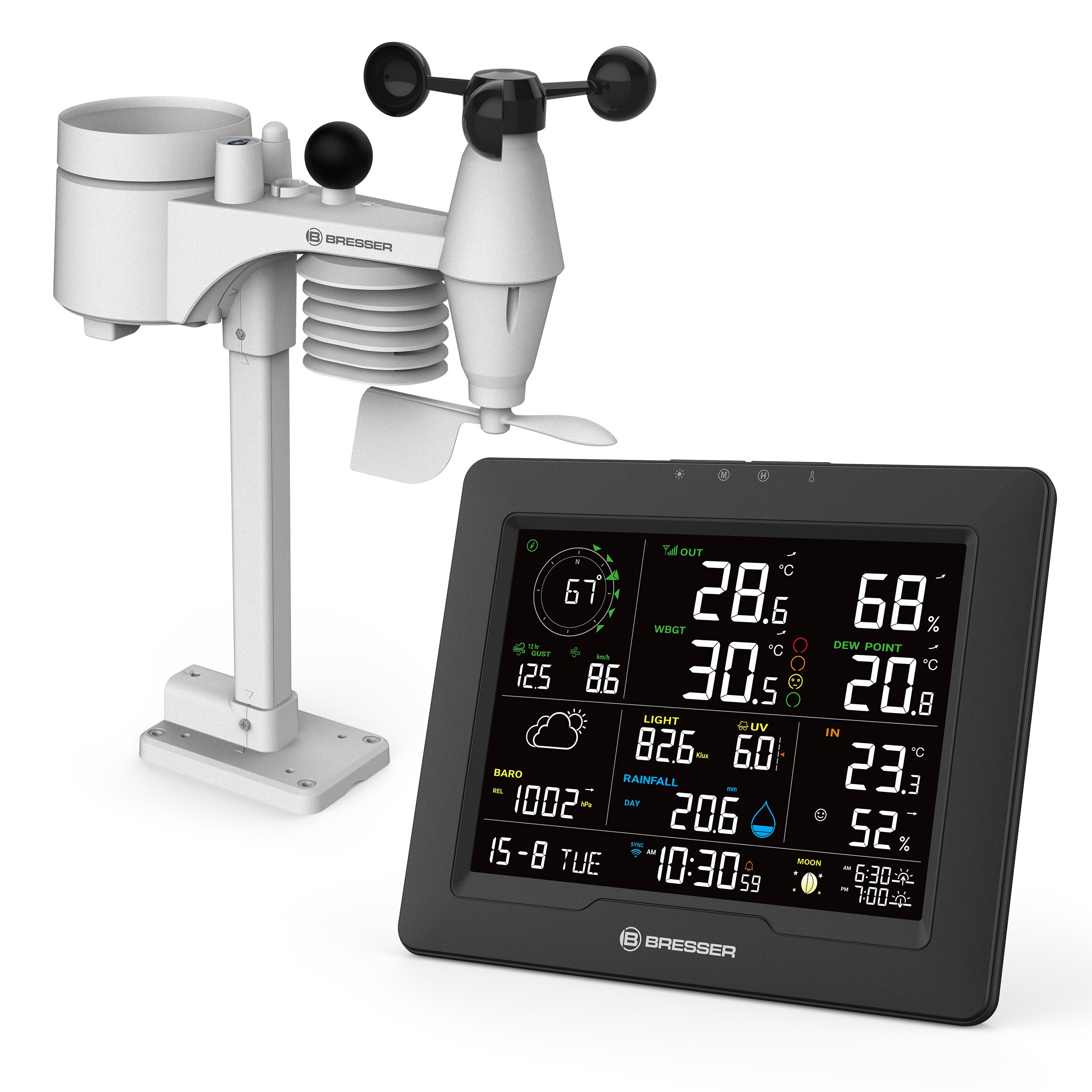 BRESSER 8-in-1-WLAN-Wetterstation mit Hitzeindex Sahara TB - Bild 1