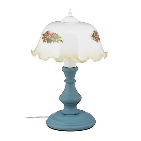 relaxdays Vintage Tischlampe mit Blumen - Bild 1