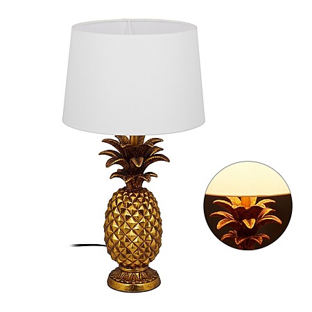 relaxdays Tischlampe Ananas gold - Bild 1