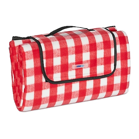 relaxdays Picknickdecke rot-weiß kariert - Bild 1