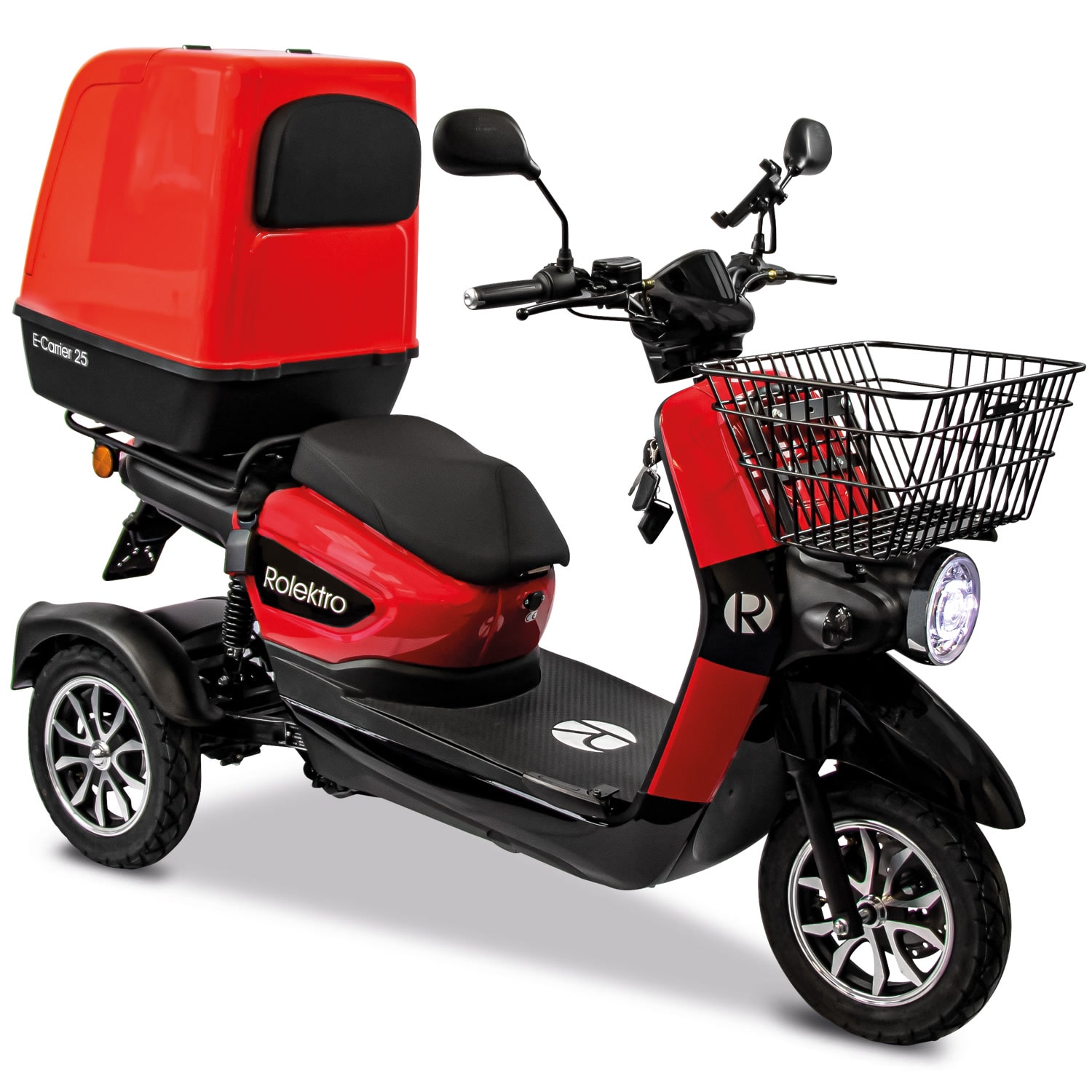 Rolektro, E-Carrier 25 V.3 Lithium, Rot, mit XXL-Koffer, 60V-32,5Ah Akku, 1000 Watt - Bild 1