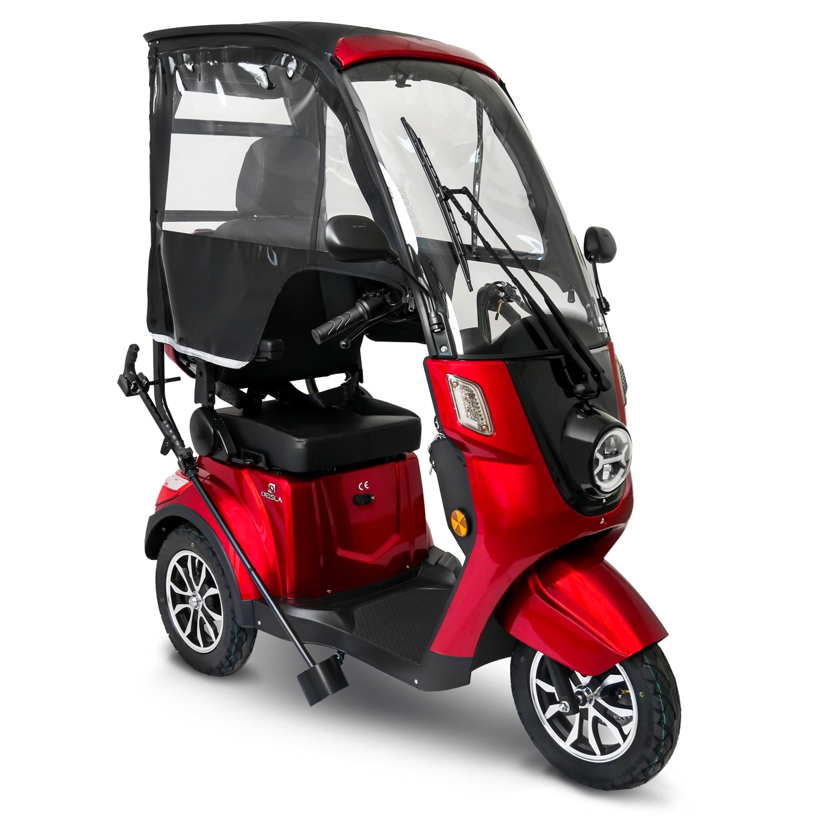 Deisla, Dreirad DS3-25, Rot 60V-30Ah Lithium-Akku, 1000 Watt, Dach, Wetterschutz, Heckkoffer - Bild 1