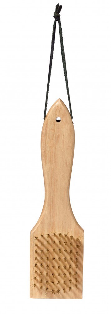 Best Sporting Grillb&uuml;rste mit Holzgriff, 23 cm, Messingborsten und Metallkratzer - Bild 1