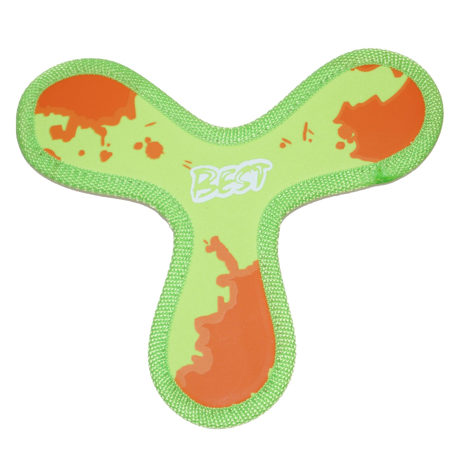 Neopren Wurfscheibe sternf&ouml;rmig gr&uuml;n/orange - Bild 1