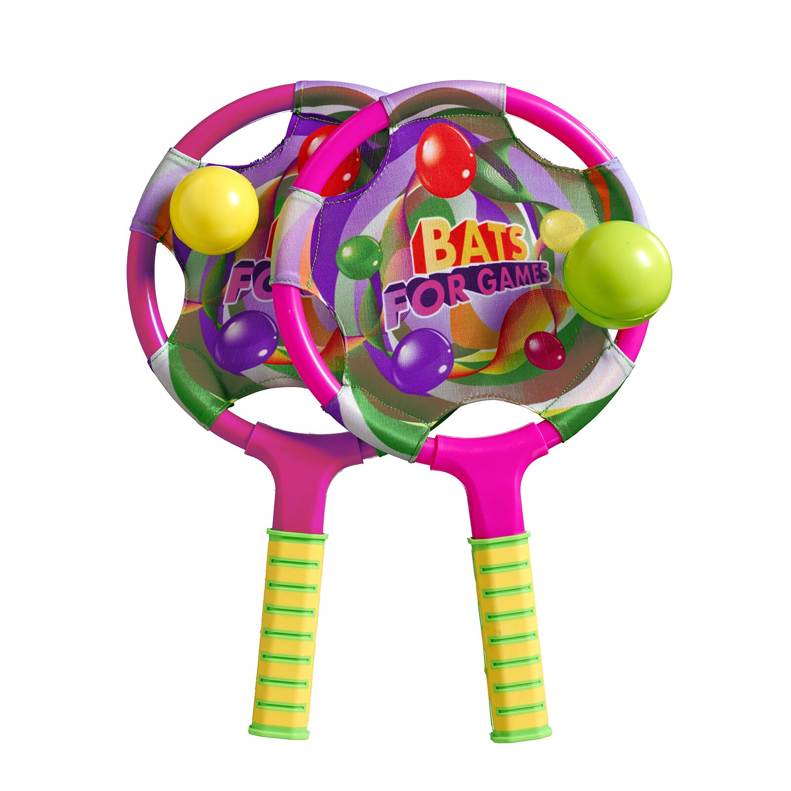 Strandspiel bestehend aus zwei Schl&auml;gern und zwei B&auml;llen, pink - Bild 1