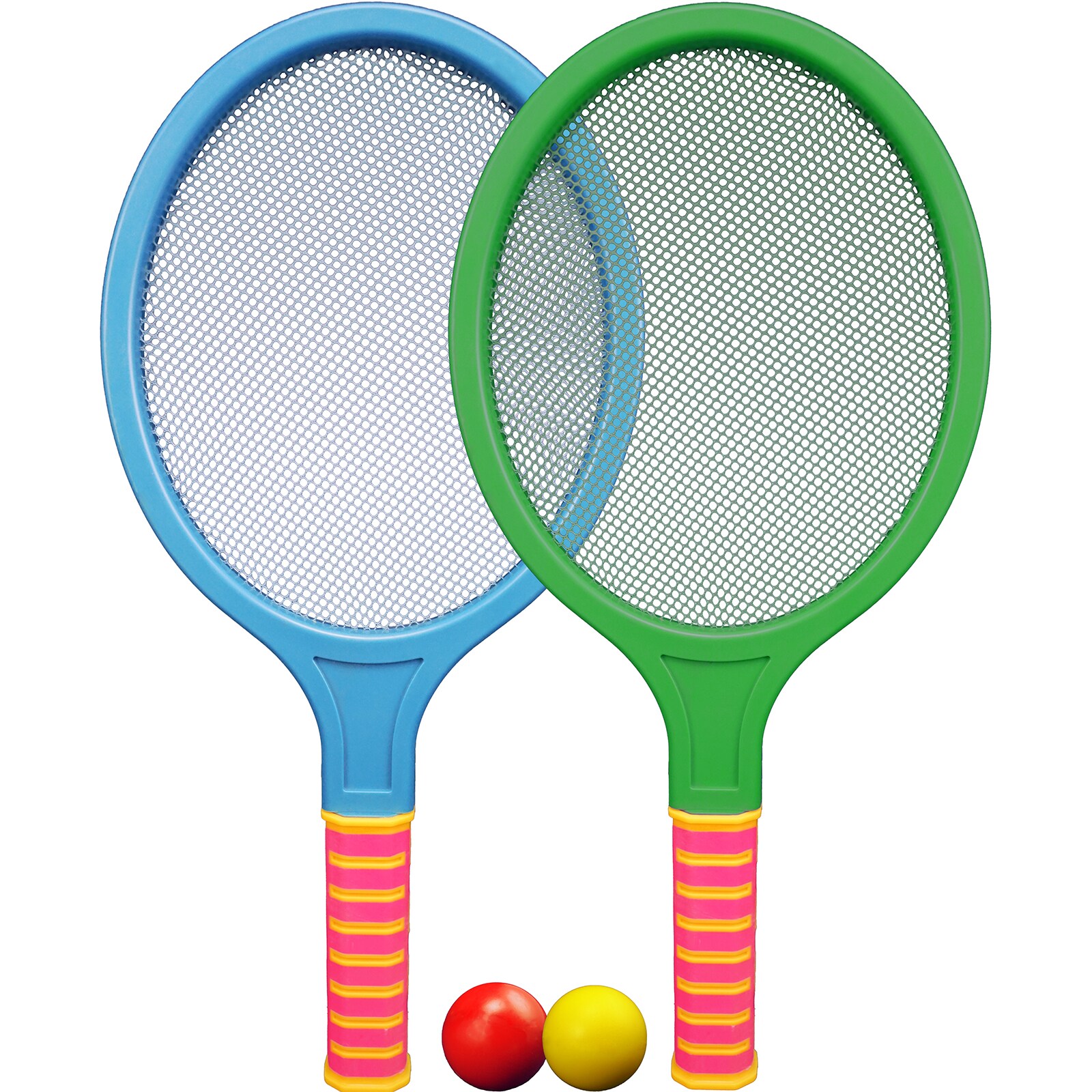 Strandspiel bestehend aus zwei Schl&auml;gern und zwei B&auml;llen, blau/gr&uuml;n - Bild 1