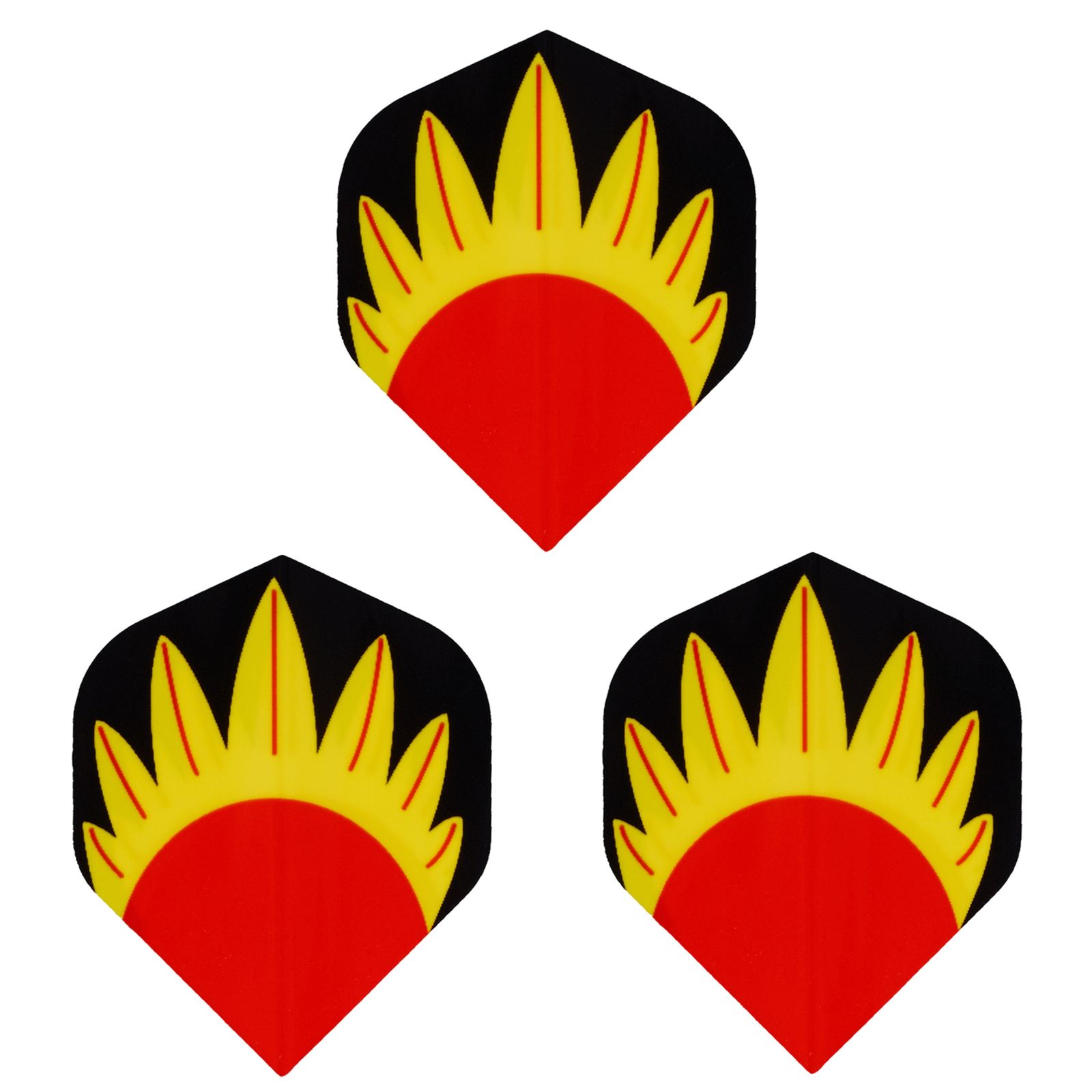 PVC-Leitwerke f&uuml;r Dartpfeile, 3 St&uuml;ck, Sonne 2 - Bild 1