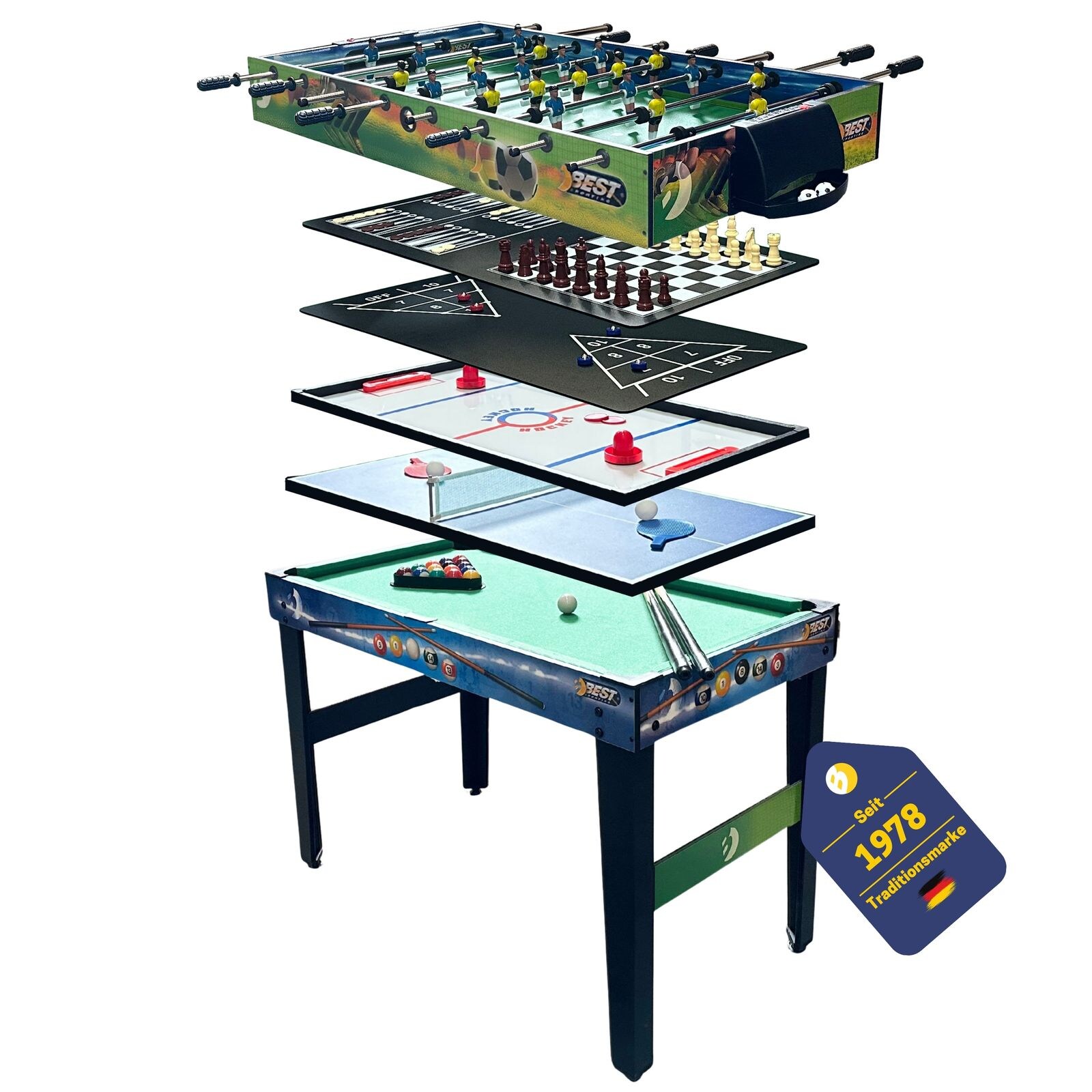 Best Sporting Tischkicker Multi mit 10 verschiedenen Spielen | 04009197580209