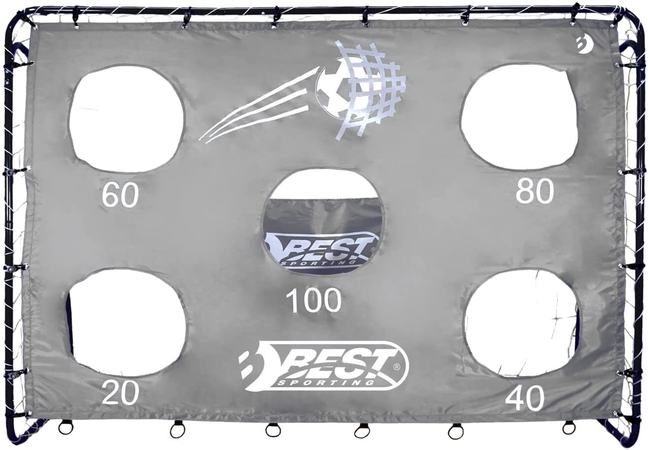 Best Sporting Fußballtor GOAL grau  213 x 152cm mit Netz und Torwand für Torwandschießen | 04009197110741