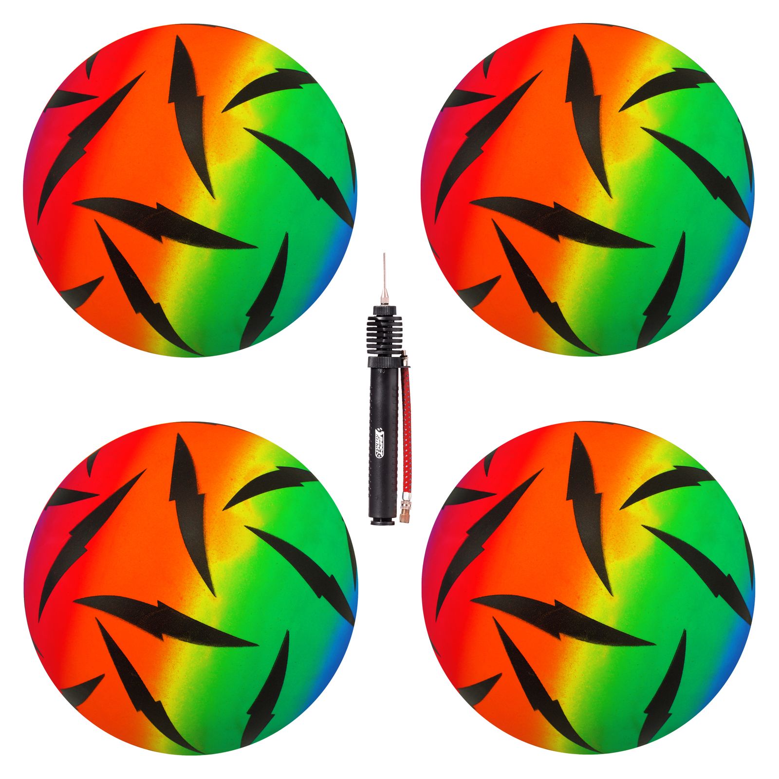 PVC Ball Rainbow, 22 cm, Blitz, 4 Ball - Bild 1