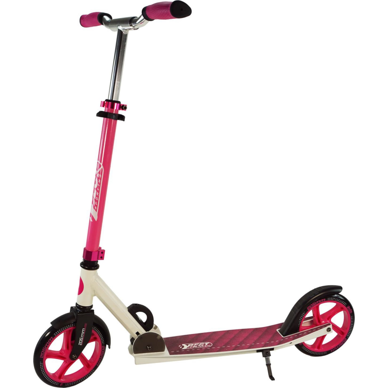 Best Sporting Scooter 205er Rolle, aus Aluminium, klappbarer Kinder-Tretroller, pink/wei&szlig; - Bild 1