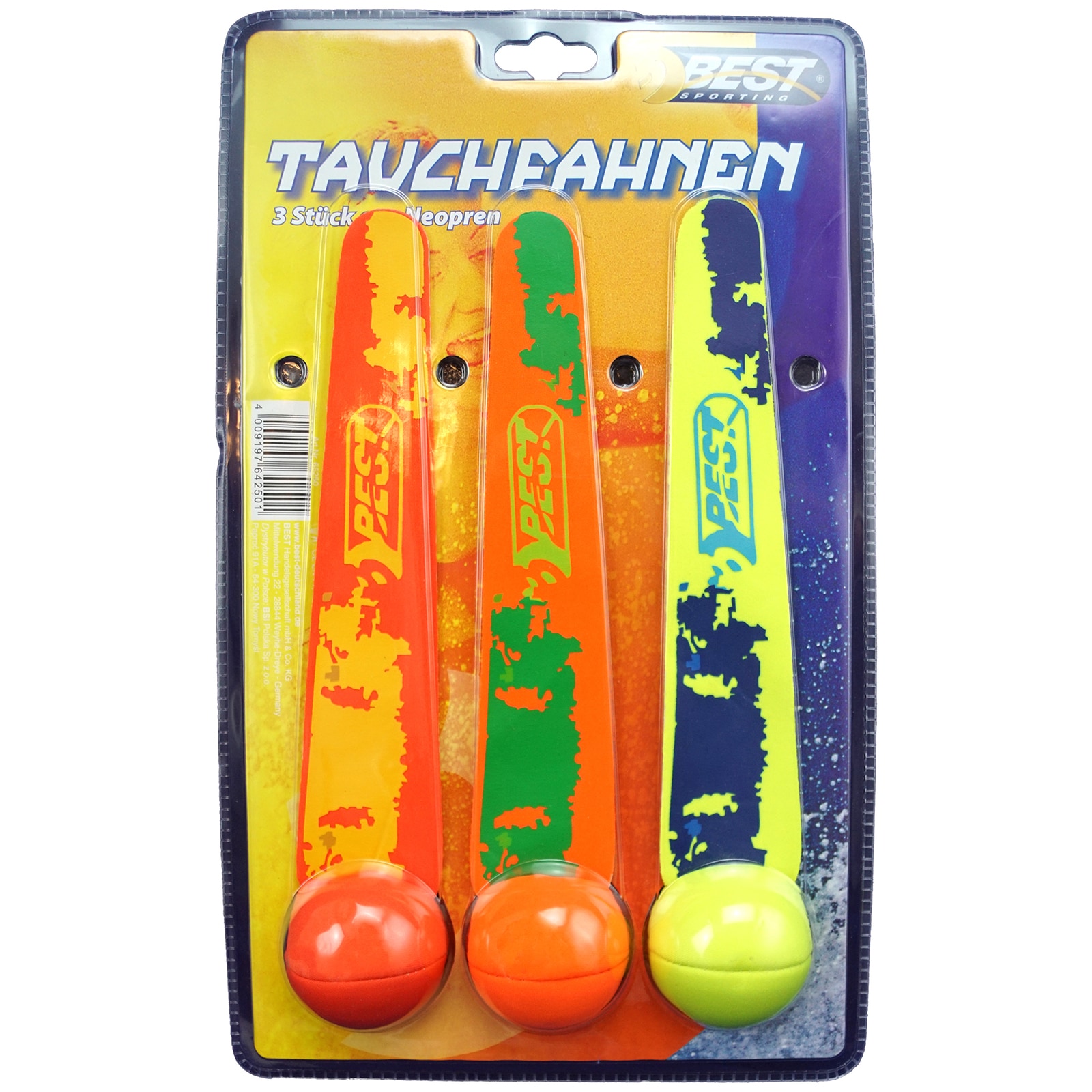 Best Sporting Tauchfahnen aus Neopren, farblich sortiert, 3 St&uuml;ck - Bild 1