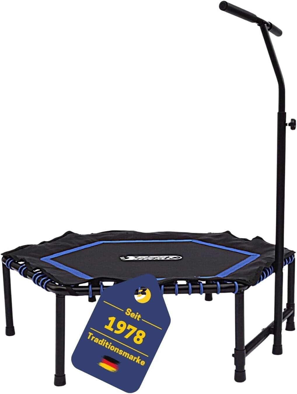 Best Sporting Fitness und Sport Trampolin mit Griff I hochwertiges Sport Trampolin Indoor I Fitness Trampolin 120 x 108 cm I Trampolin Fitness mit verstellbarem Griff I Sportgeräte Zuhause | 04009197571030