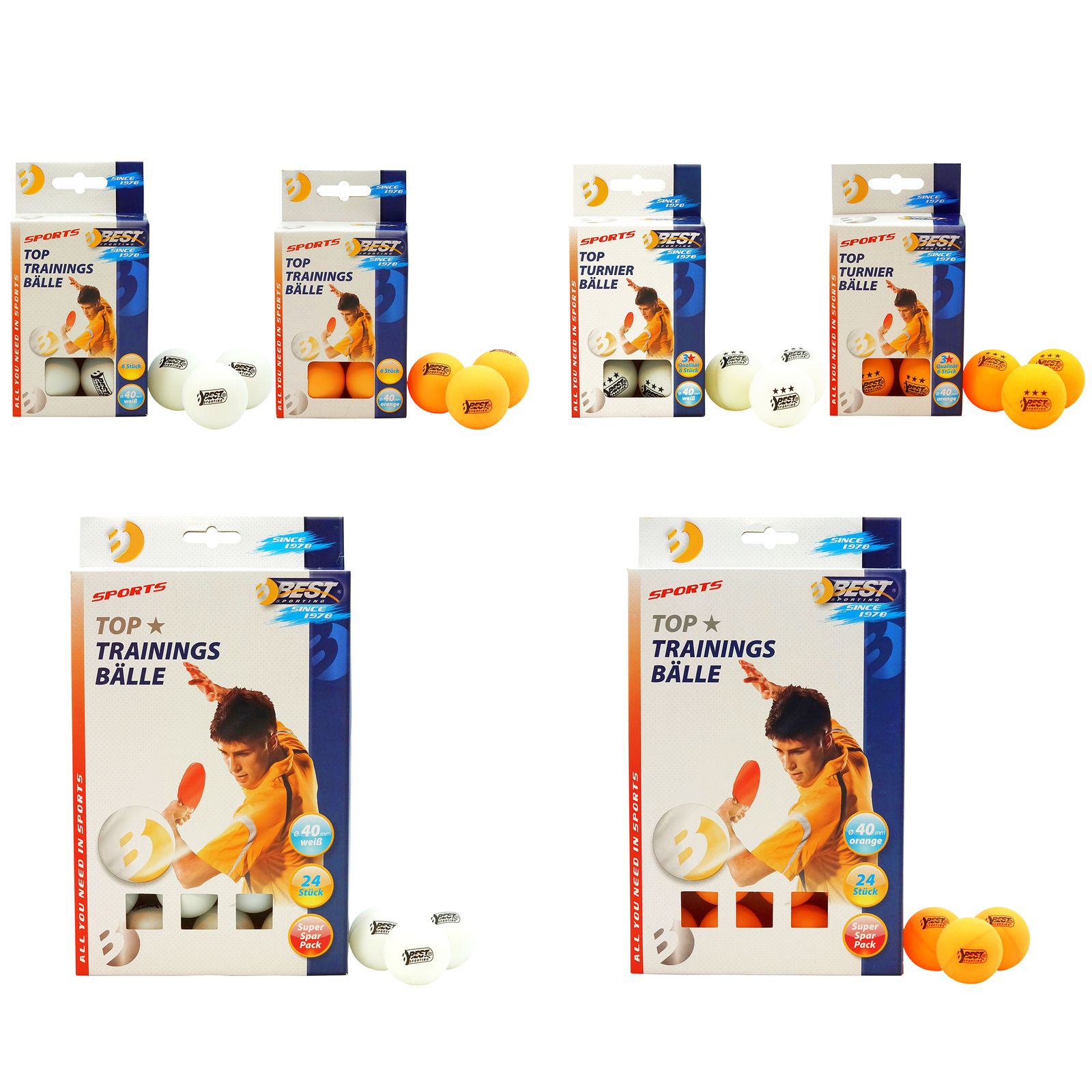 TT-B&auml;lle, 24 St&uuml;ck, in wei&szlig; - Bild 1