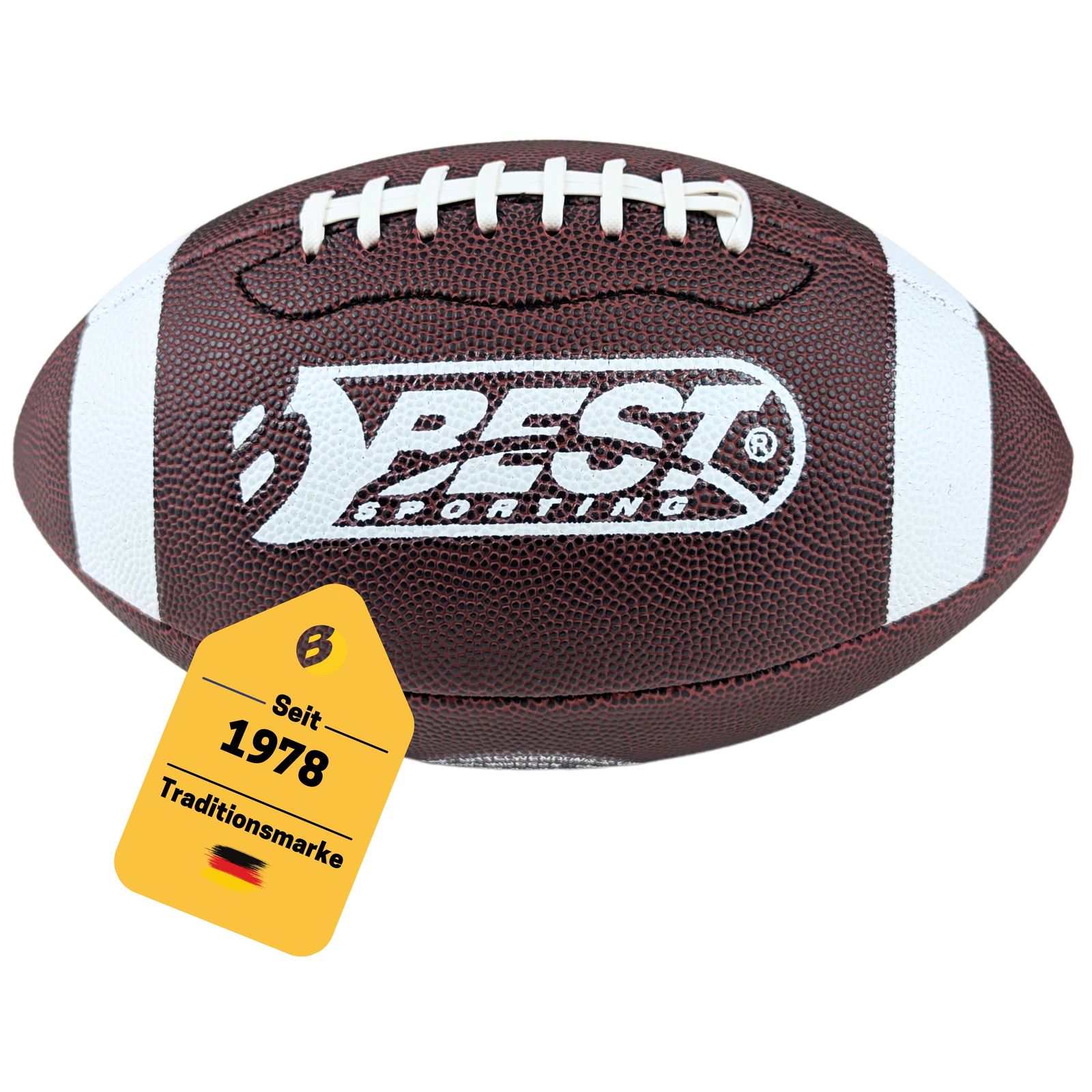 Best Sporting American Football Gr&ouml;&szlig;e 9 - Robuster Football f&uuml;r Erwachsene & Jugendliche ab 14 Jahren - Offizieller Spielball f&uuml;r Training & Freizeit - Football mit Original-Design - Bild 1