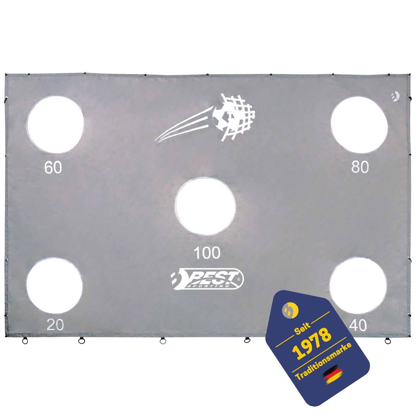 Torwand mit 5 Schussl&ouml;chern, grau - Bild 1