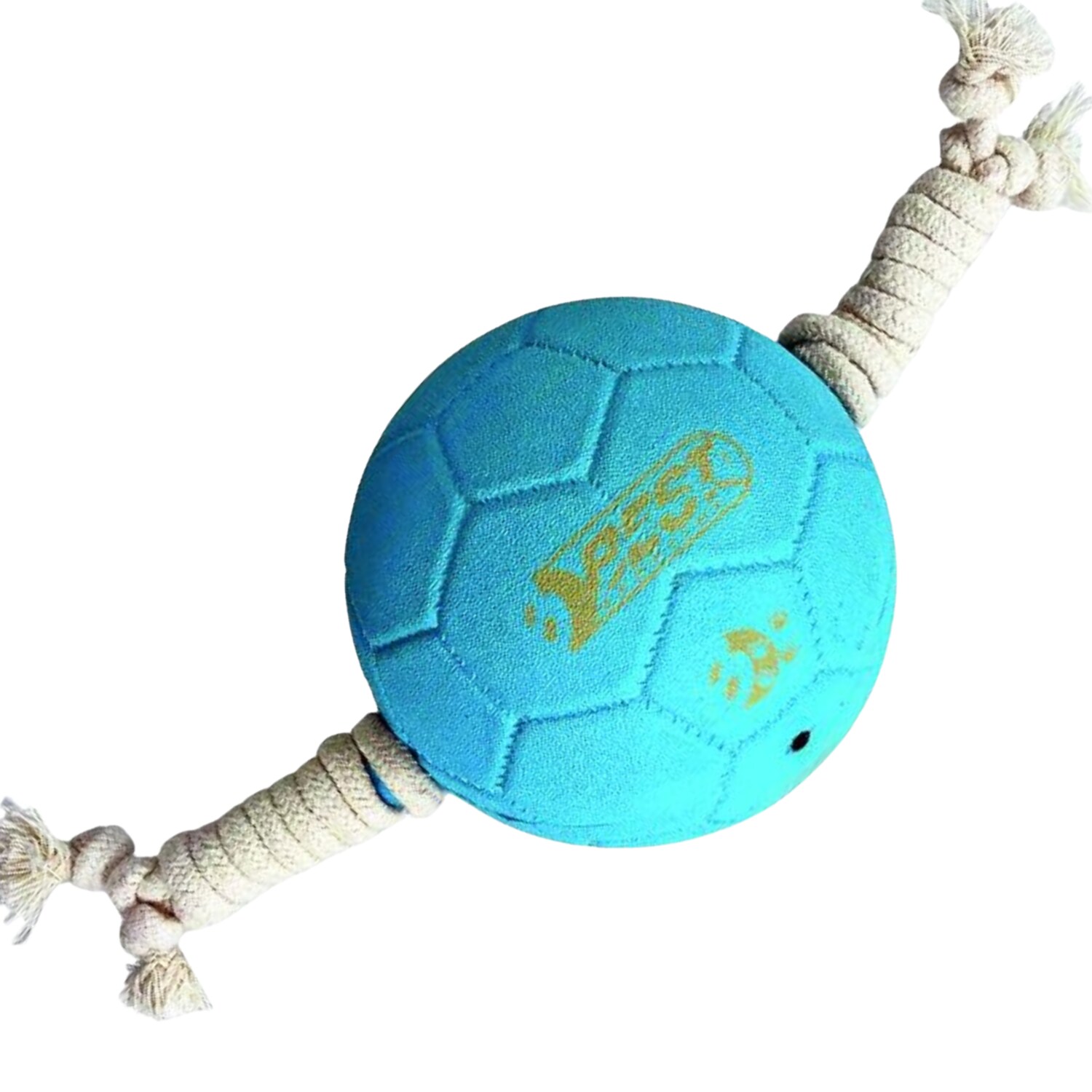 Hundespielzeug Ball mit Tau - Hellblau - Bild 1