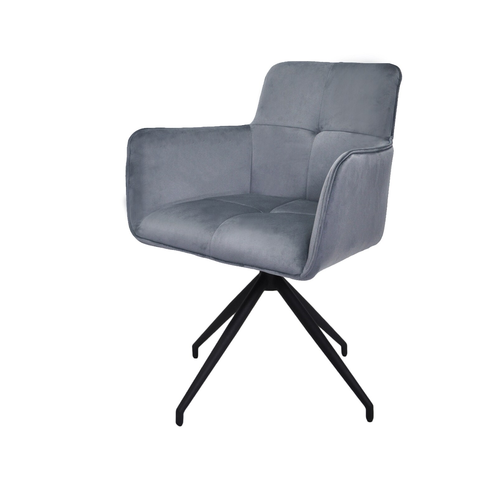 HTI-Living Drehstuhl Letitia Velvet Dunkelgrau - Bild 1